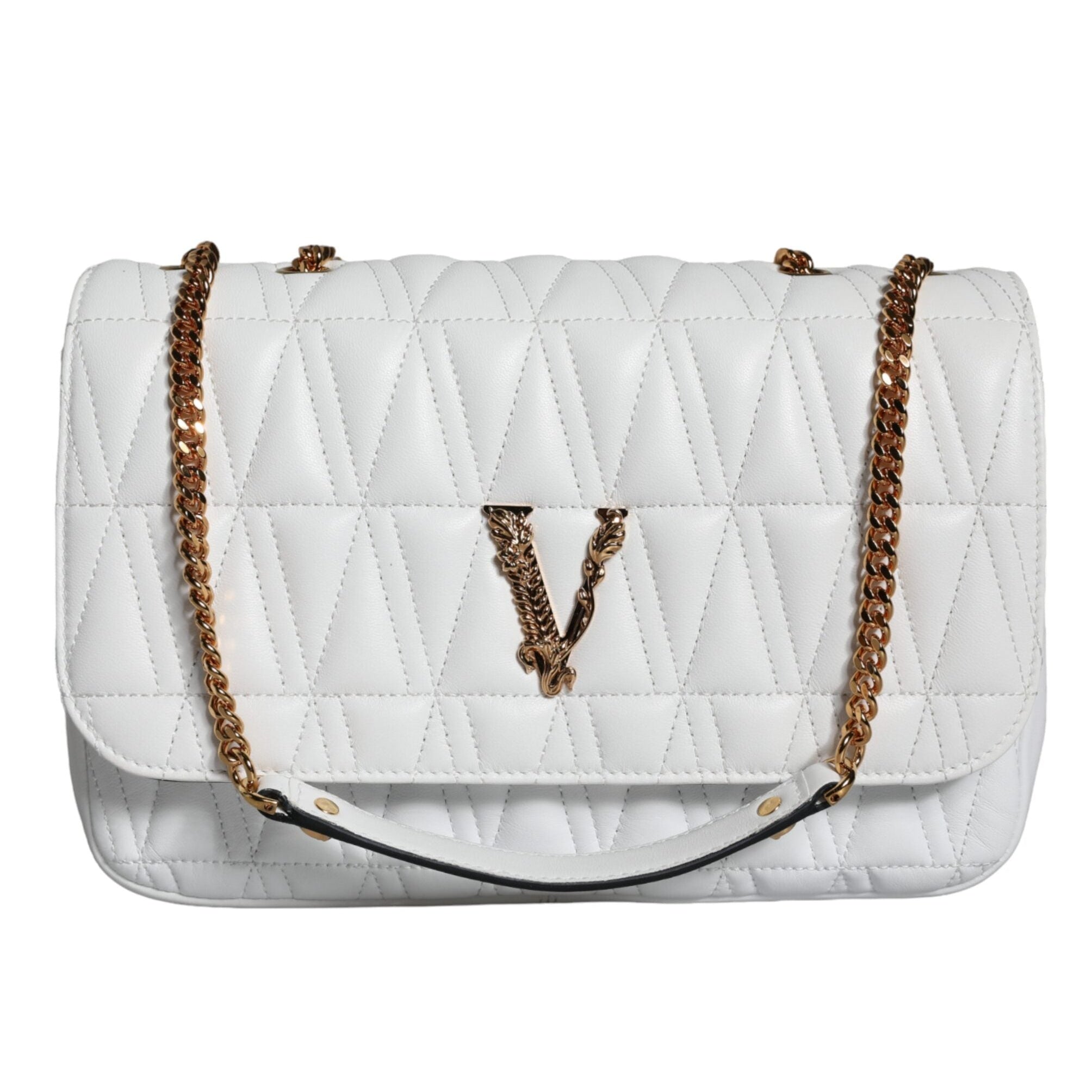 White Mini Nappa Leather Crossbody Shoulder Bag