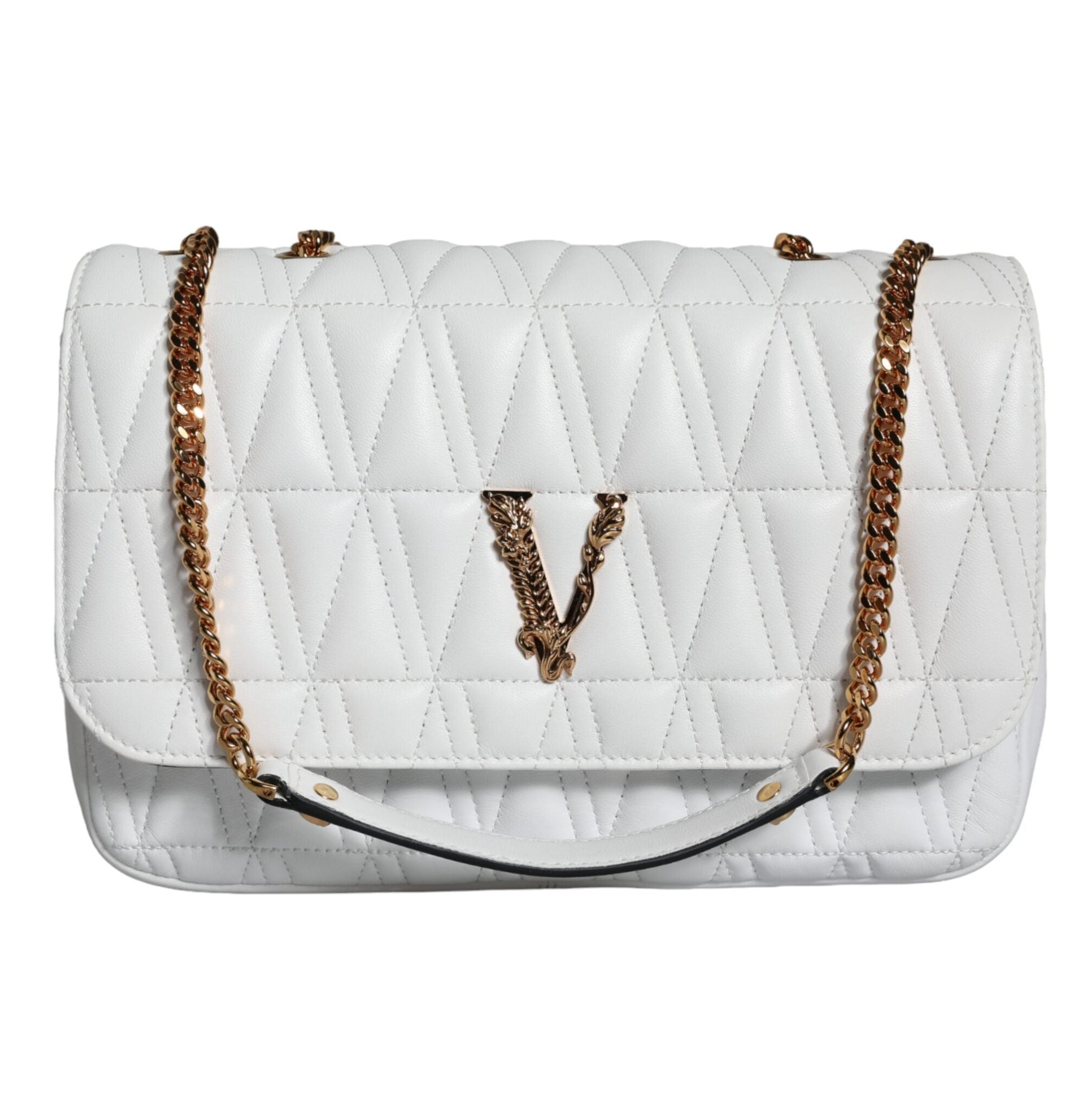 White Mini Nappa Leather Crossbody Shoulder Bag