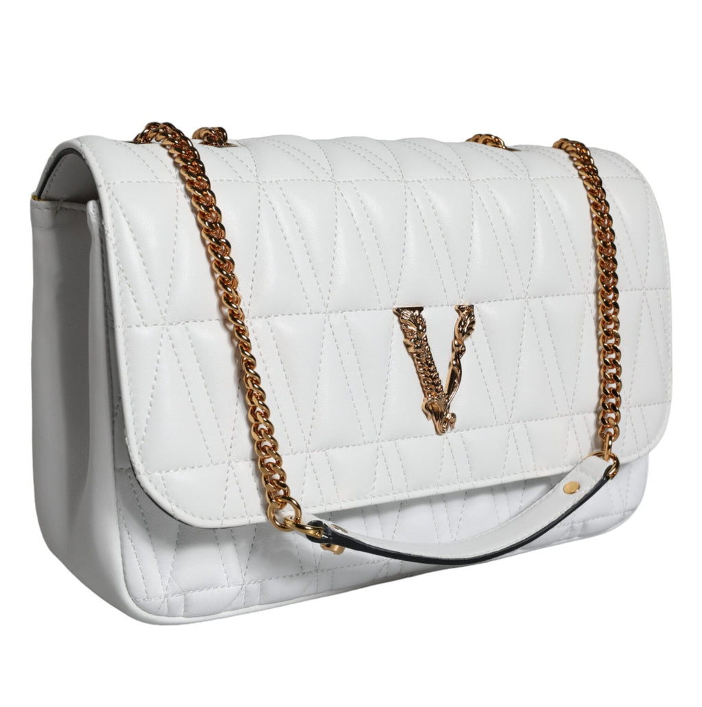 White Mini Nappa Leather Crossbody Shoulder Bag