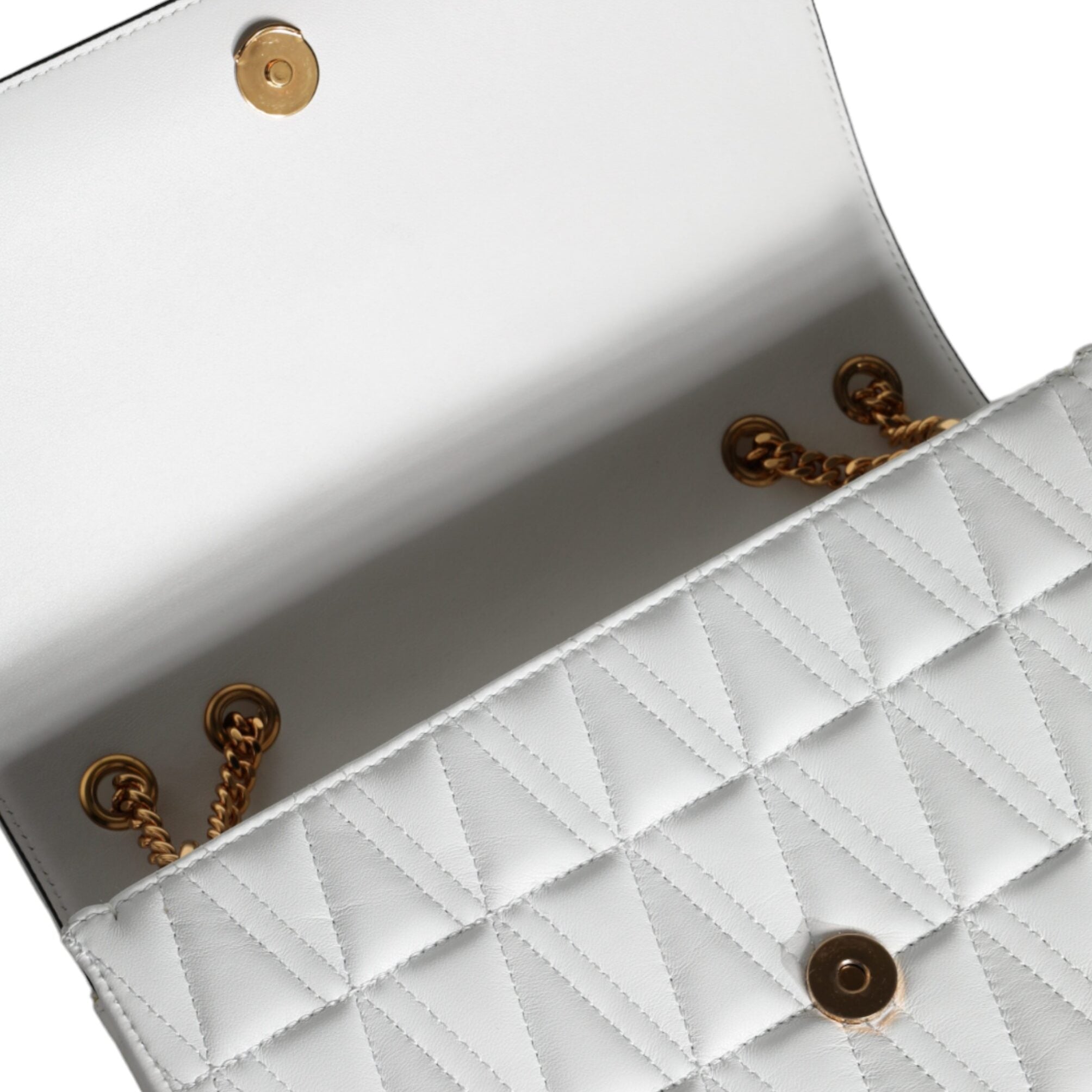 White Mini Nappa Leather Crossbody Shoulder Bag