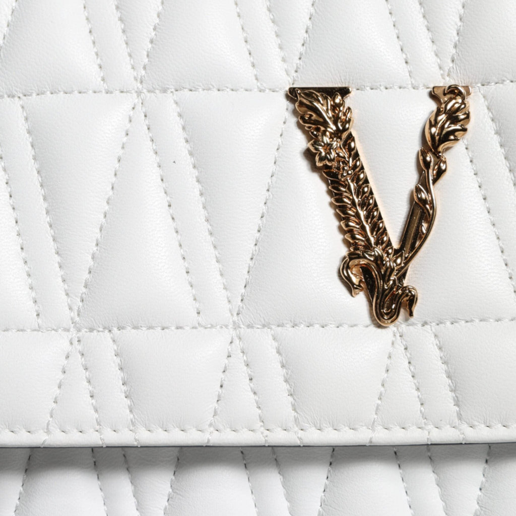 White Mini Nappa Leather Crossbody Shoulder Bag