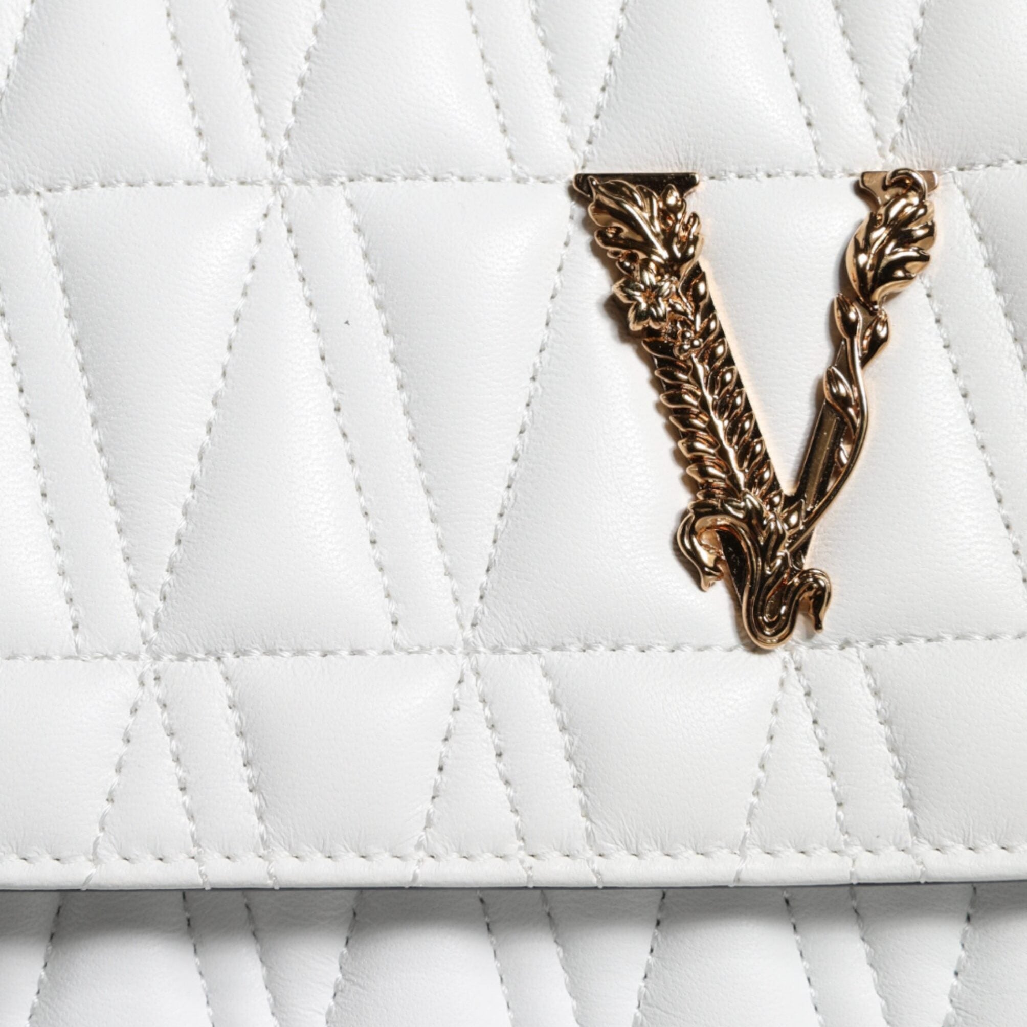 White Mini Nappa Leather Crossbody Shoulder Bag