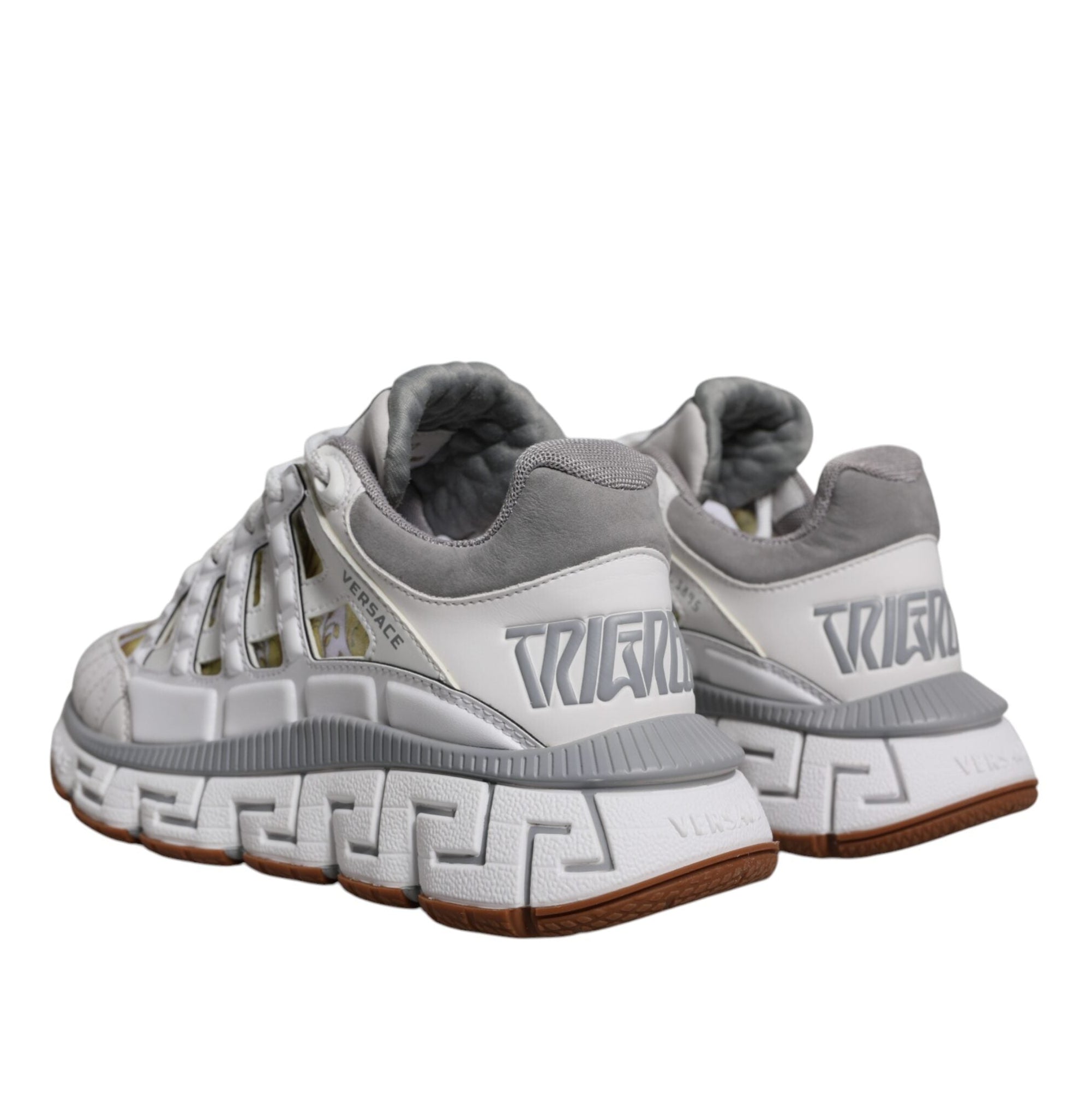 White Trigreca Barocco Print Low Top Sneakers Shoes
