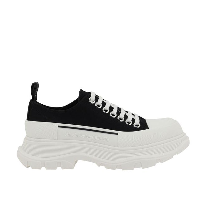 Black Cotton Chunky Sneakers