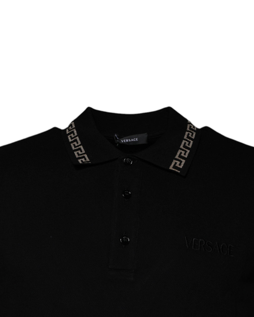 Black Viscose Collared Polo Short Sleeves T-shirt