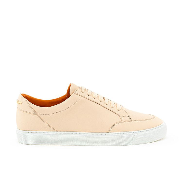 Pink Leather Low Top Sneakers