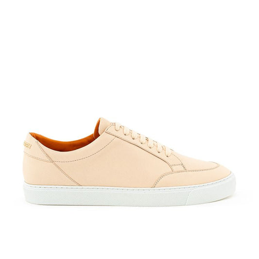 Pink Leather Low Top Sneakers