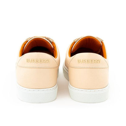 Pink Leather Low Top Sneakers