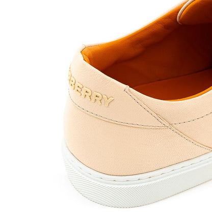 Pink Leather Low Top Sneakers