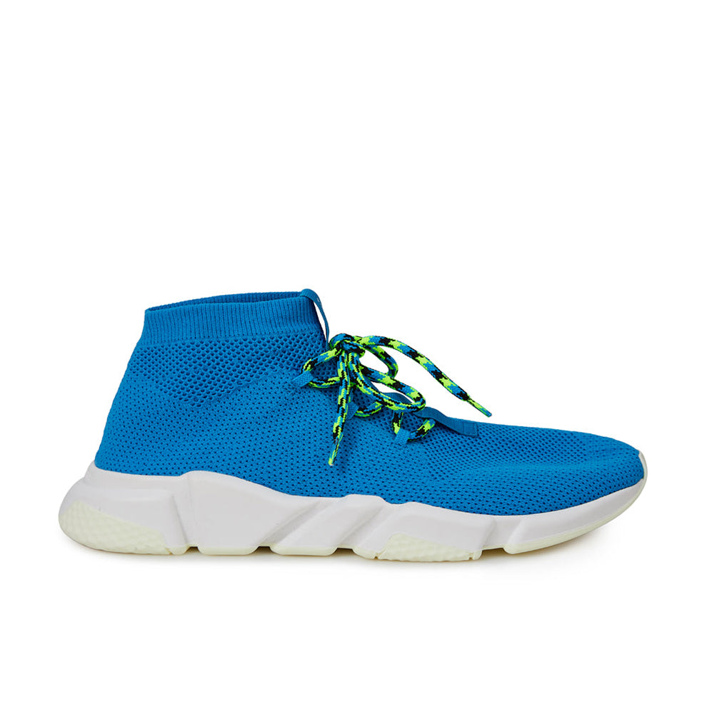 Blue Cotton Athletic Sneakers