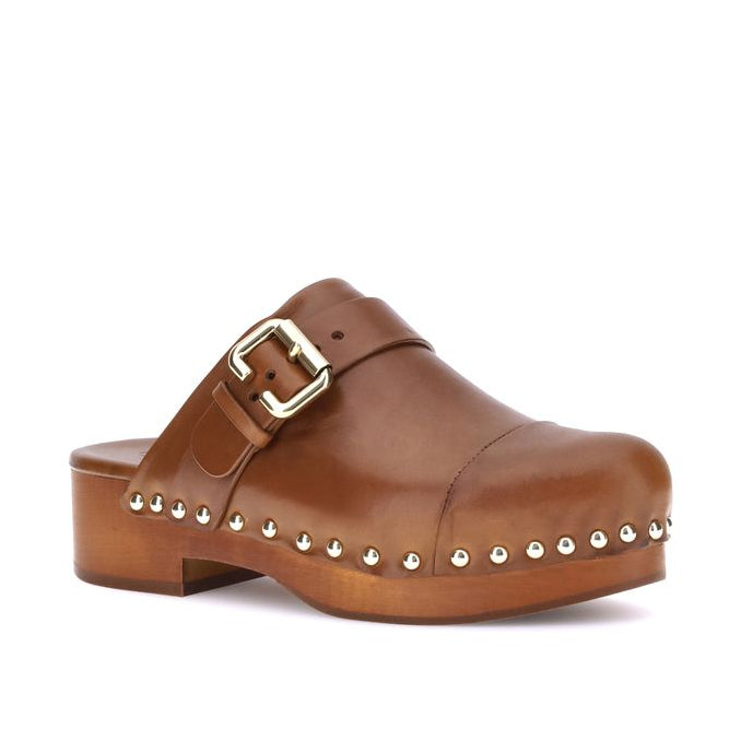 Brown Calf Leather Bos Taurus Clogs