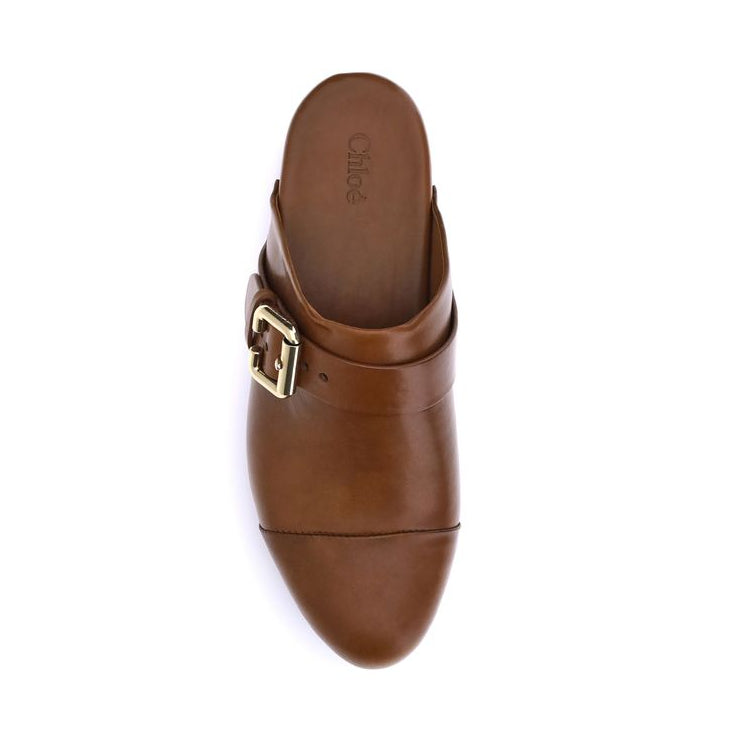 Brown Calf Leather Bos Taurus Clogs