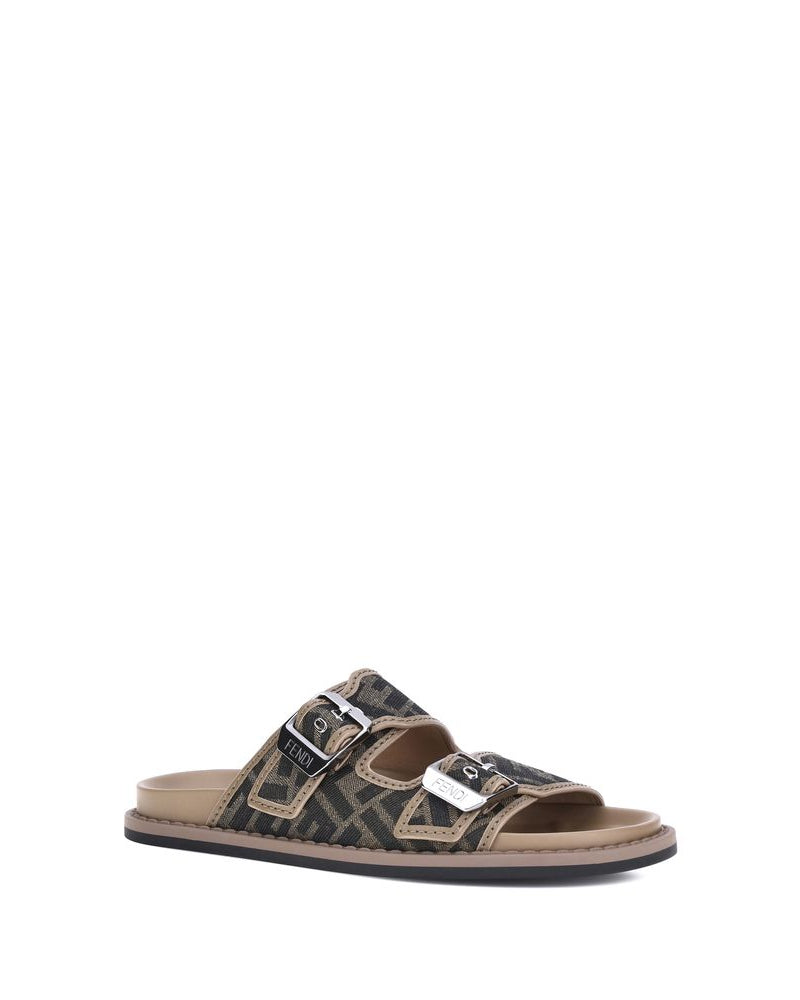 Brown Calf Leather Bos Taurus Flat Sandals