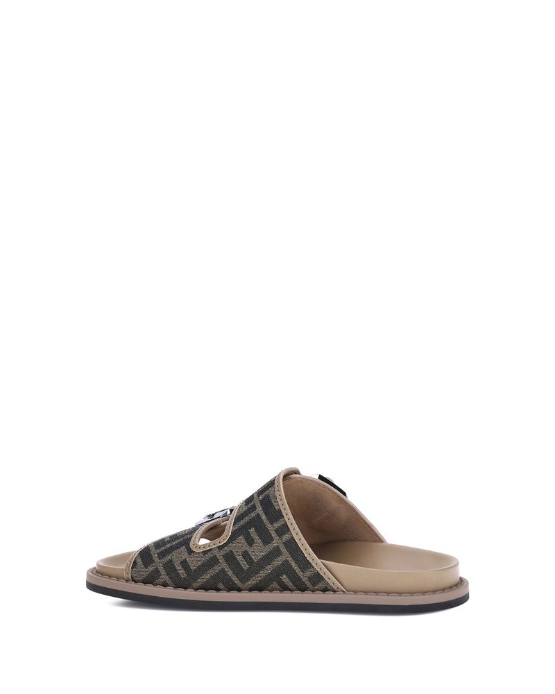 Brown Calf Leather Bos Taurus Flat Sandals