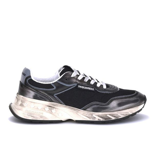 Black Calf Leather Bos Taurus Athletic Sneakers