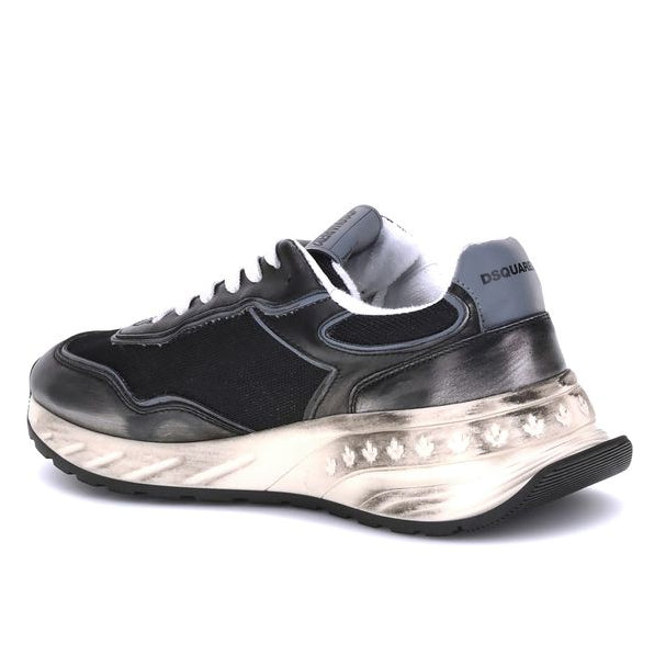 Black Calf Leather Bos Taurus Athletic Sneakers