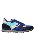 Blue Leather Athletic Sneakers