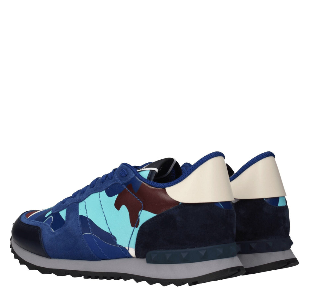 Blue Leather Athletic Sneakers