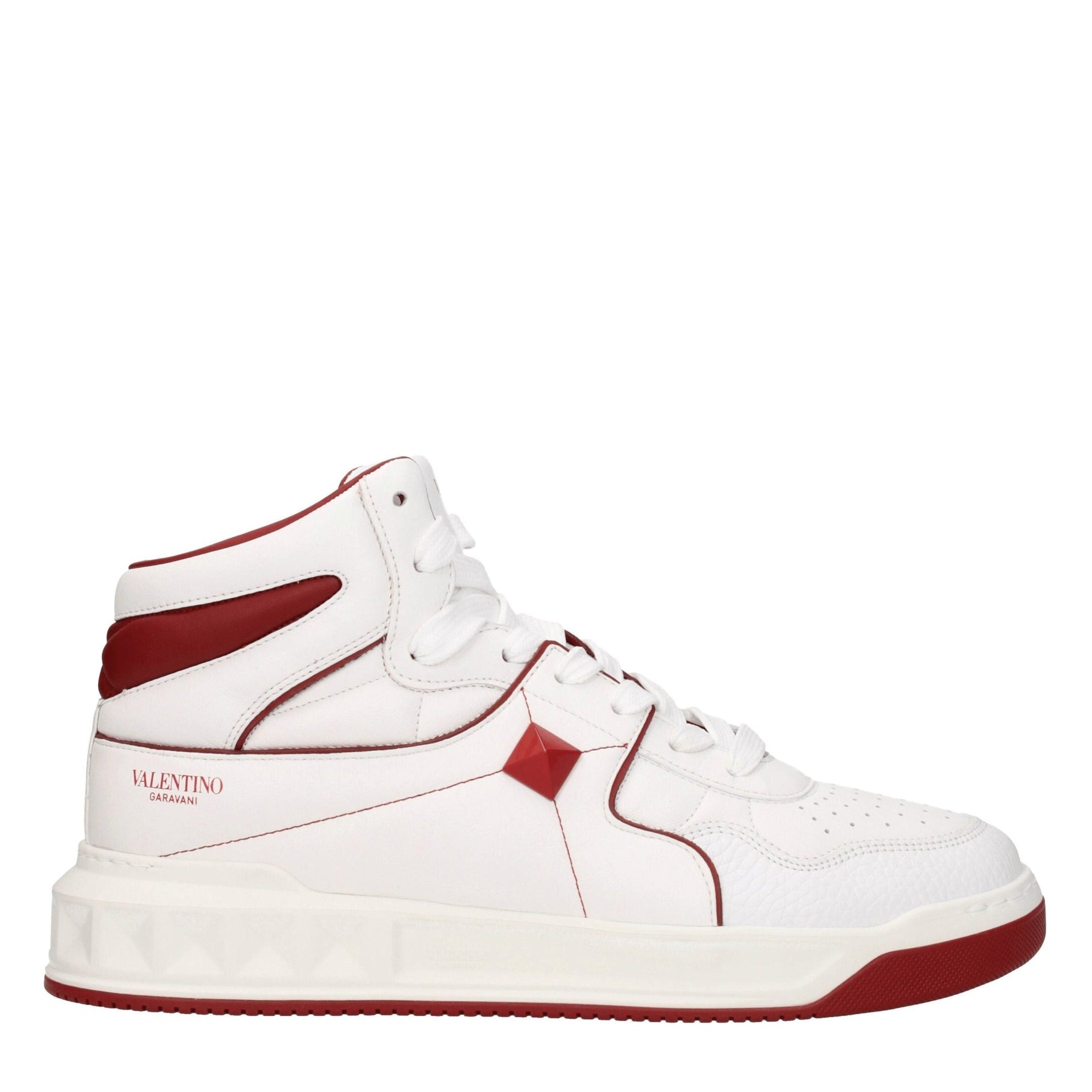 White Leather High Top Sneakers