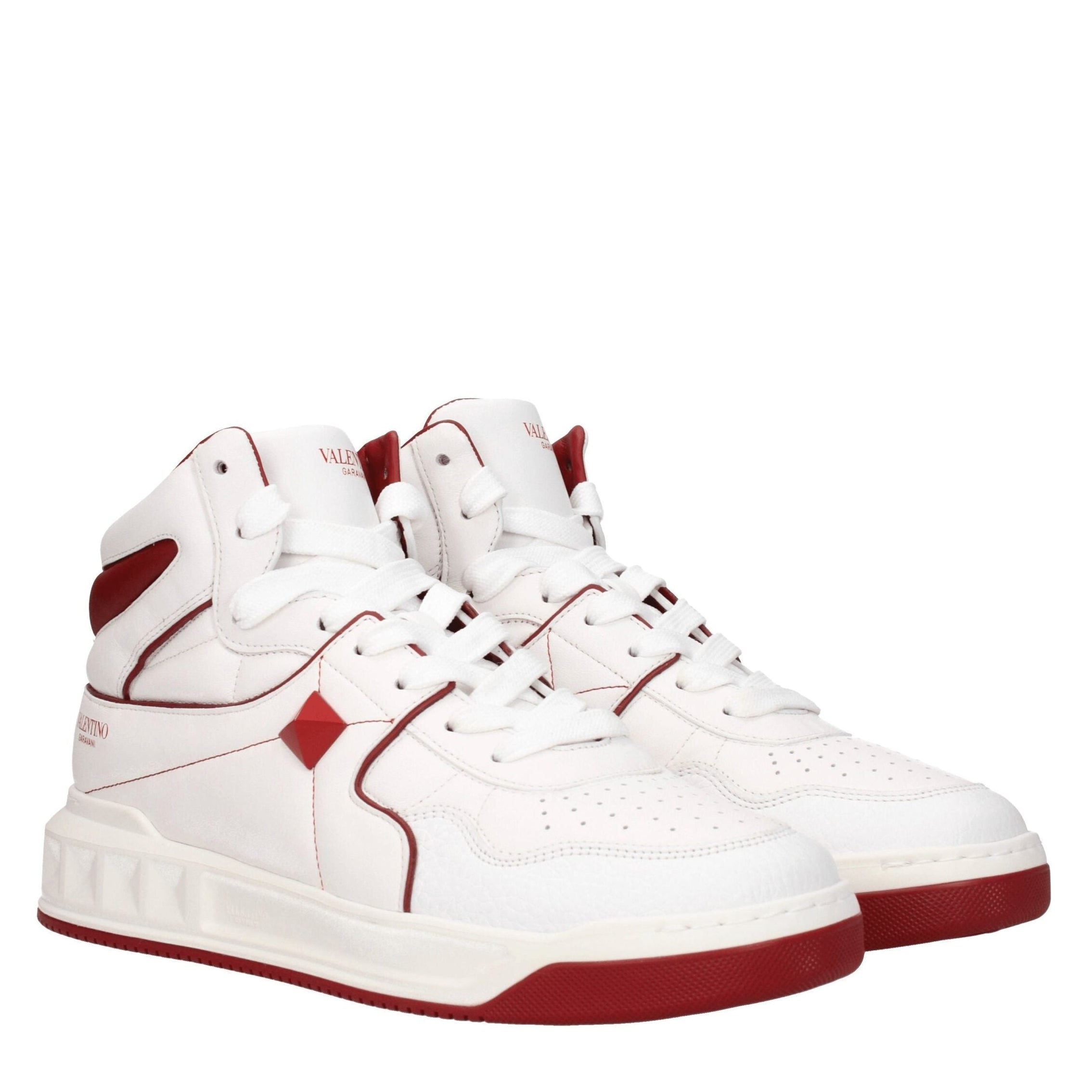 White Leather High Top Sneakers