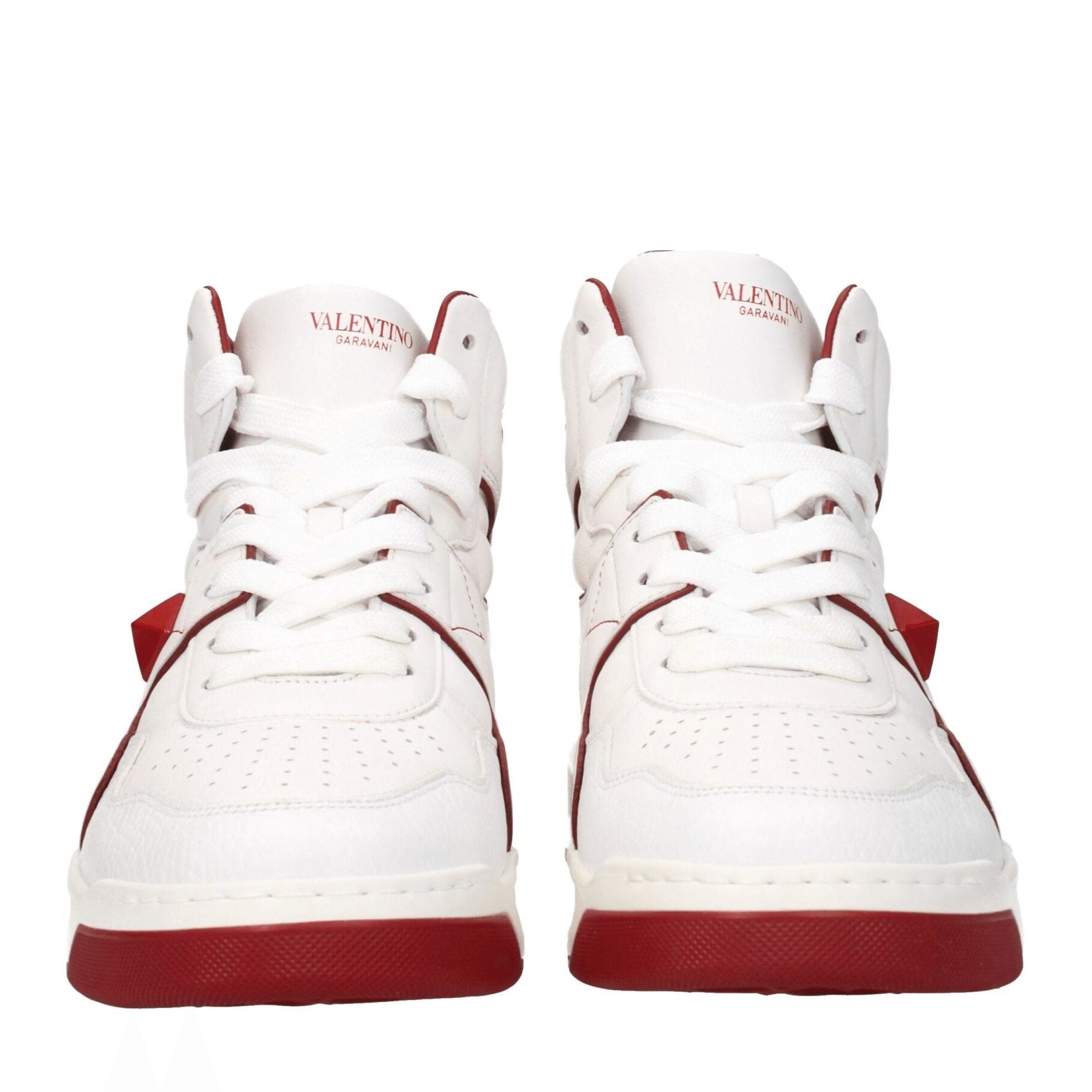 White Leather High Top Sneakers