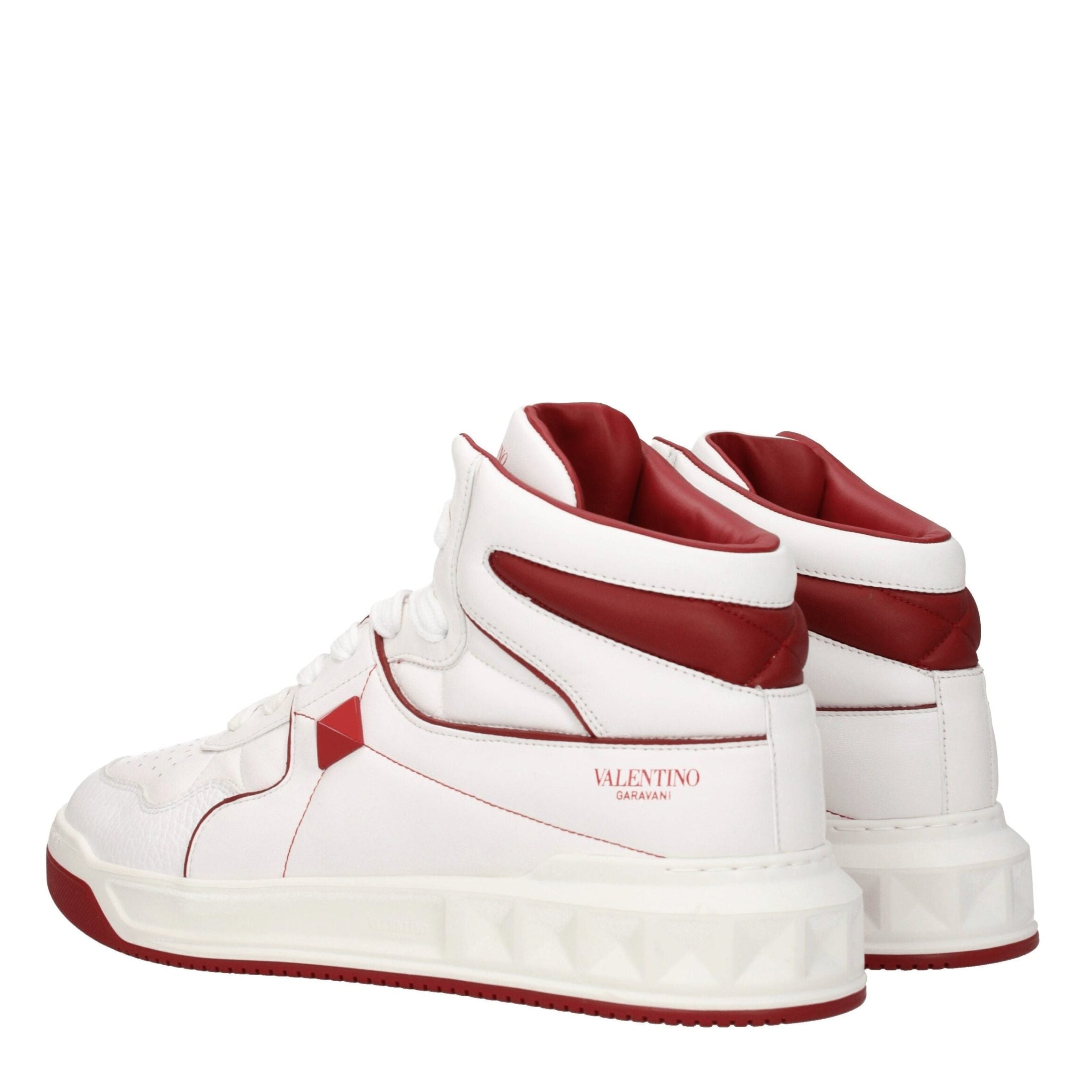 White Leather High Top Sneakers