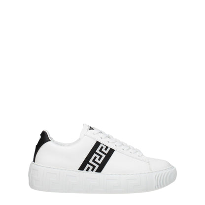 White Leather Low Top Sneakers