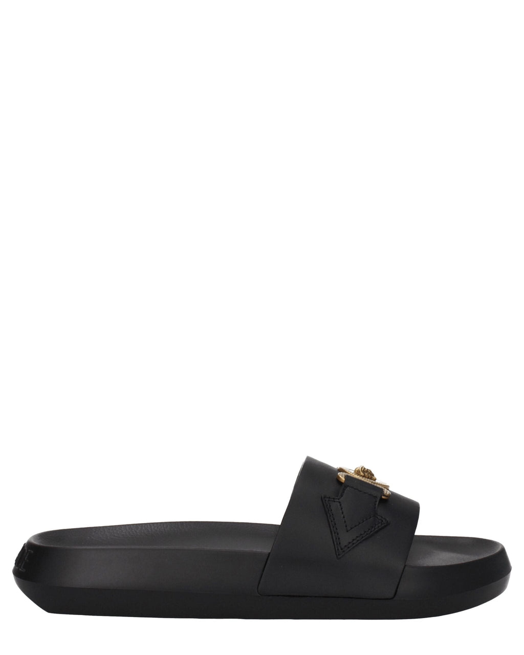 Black Leather Slippers