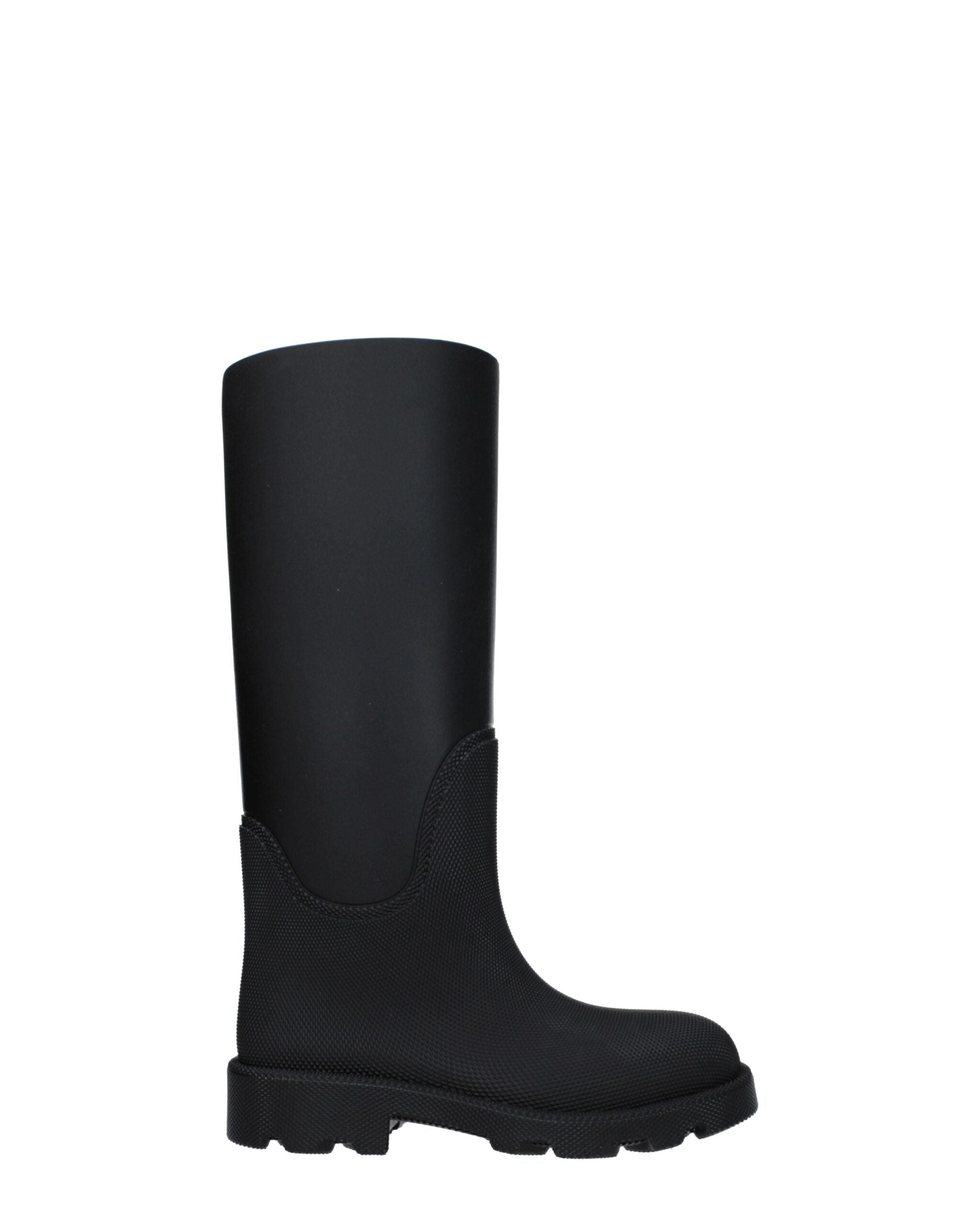 Black Cotton Rain Boots