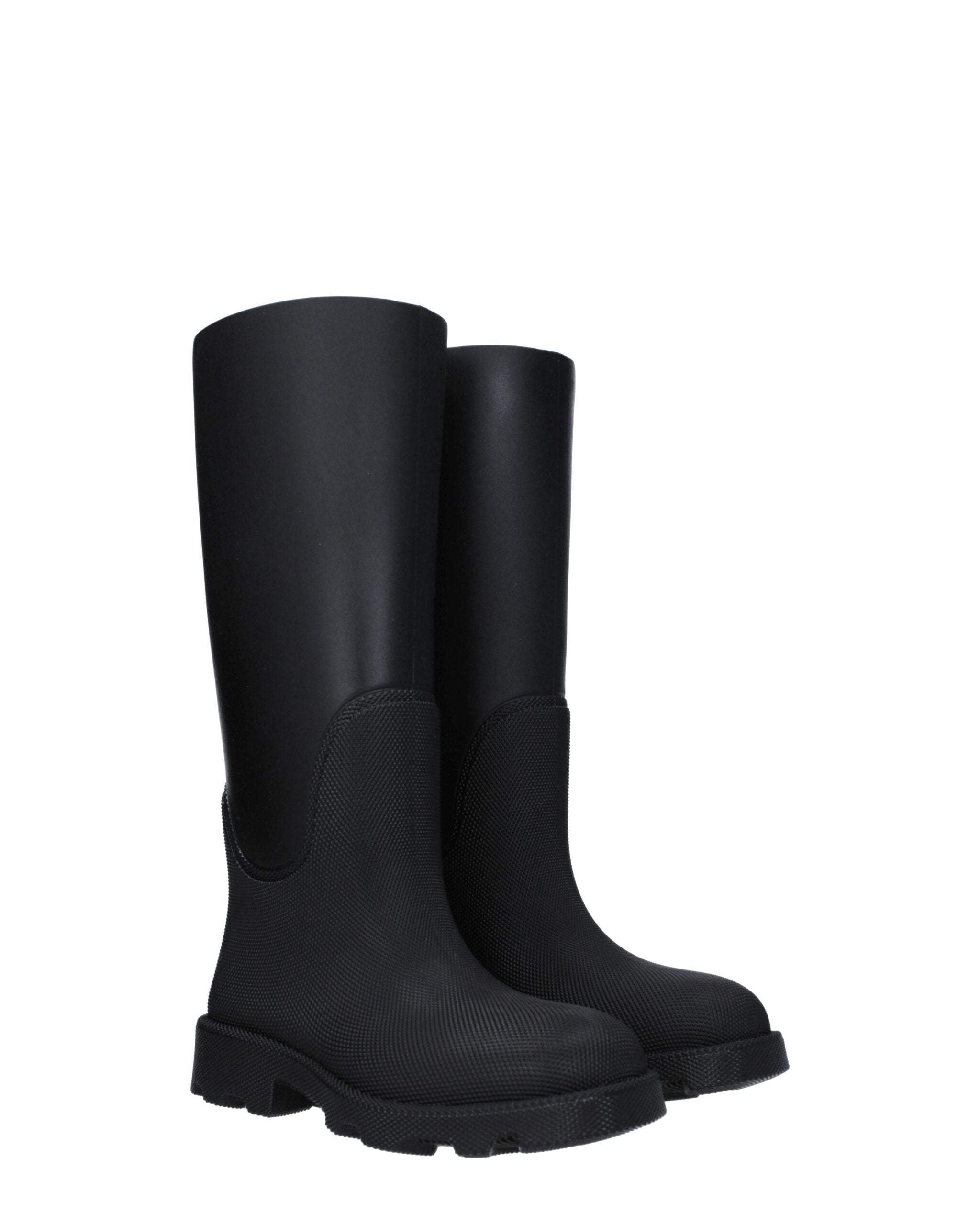 Black Cotton Rain Boots