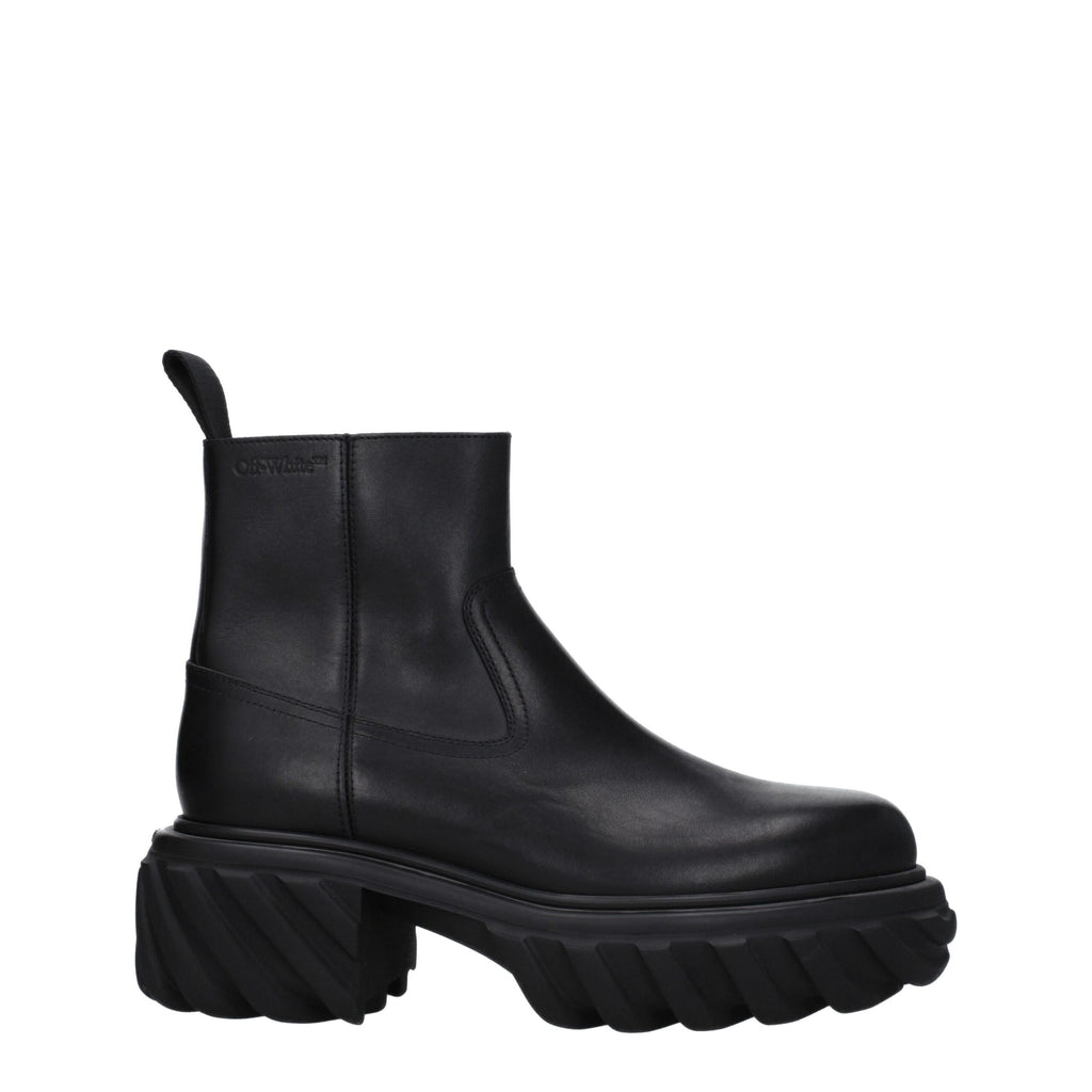 Black Leather Ankle Boots