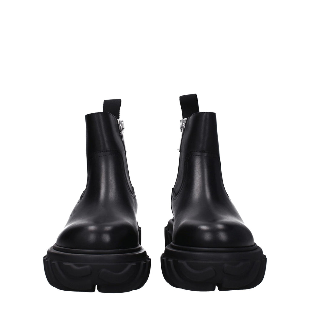 Black Leather Ankle Boots