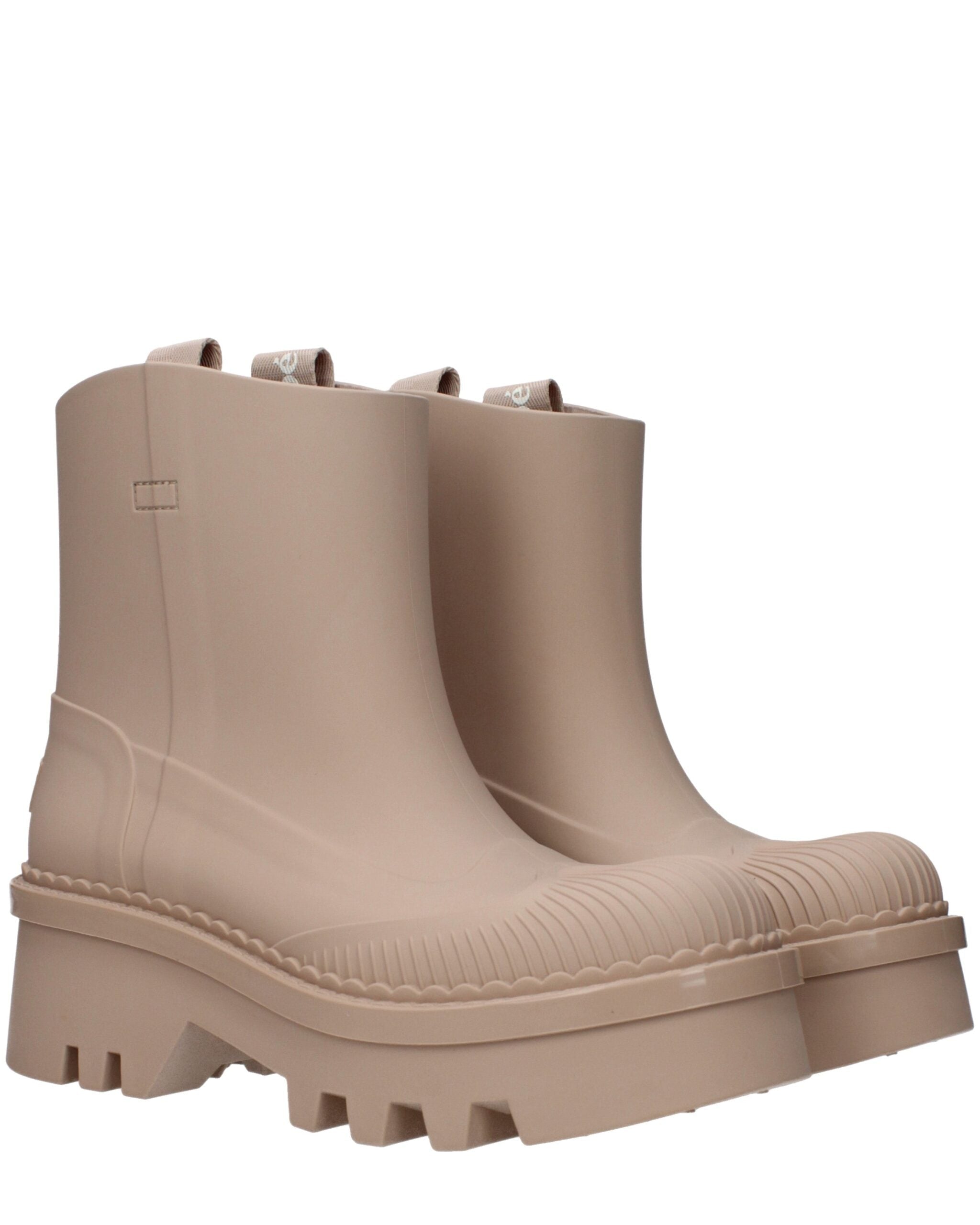 Pink Cotton Ankle Boots