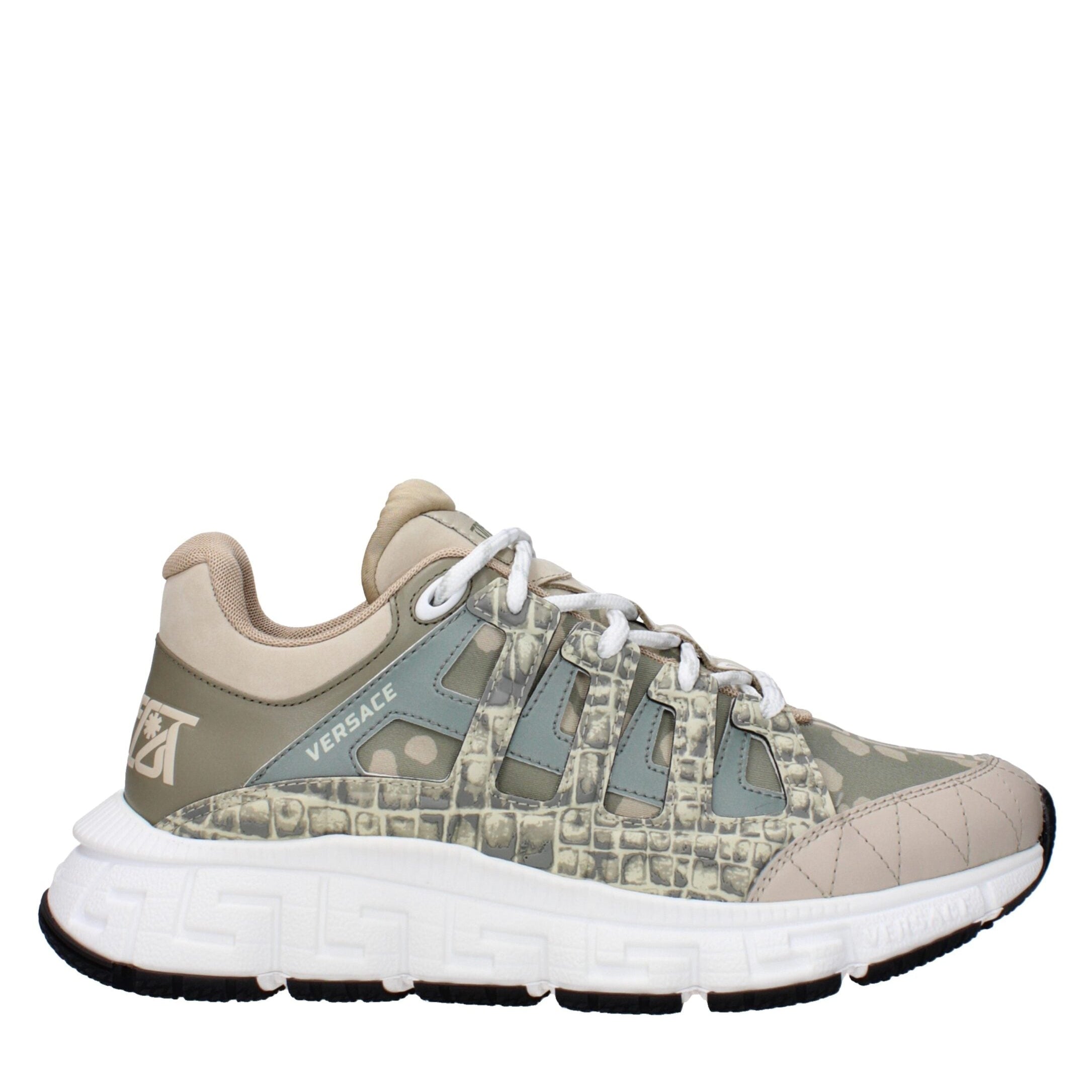 Green Fabric Low Top Sneakers
