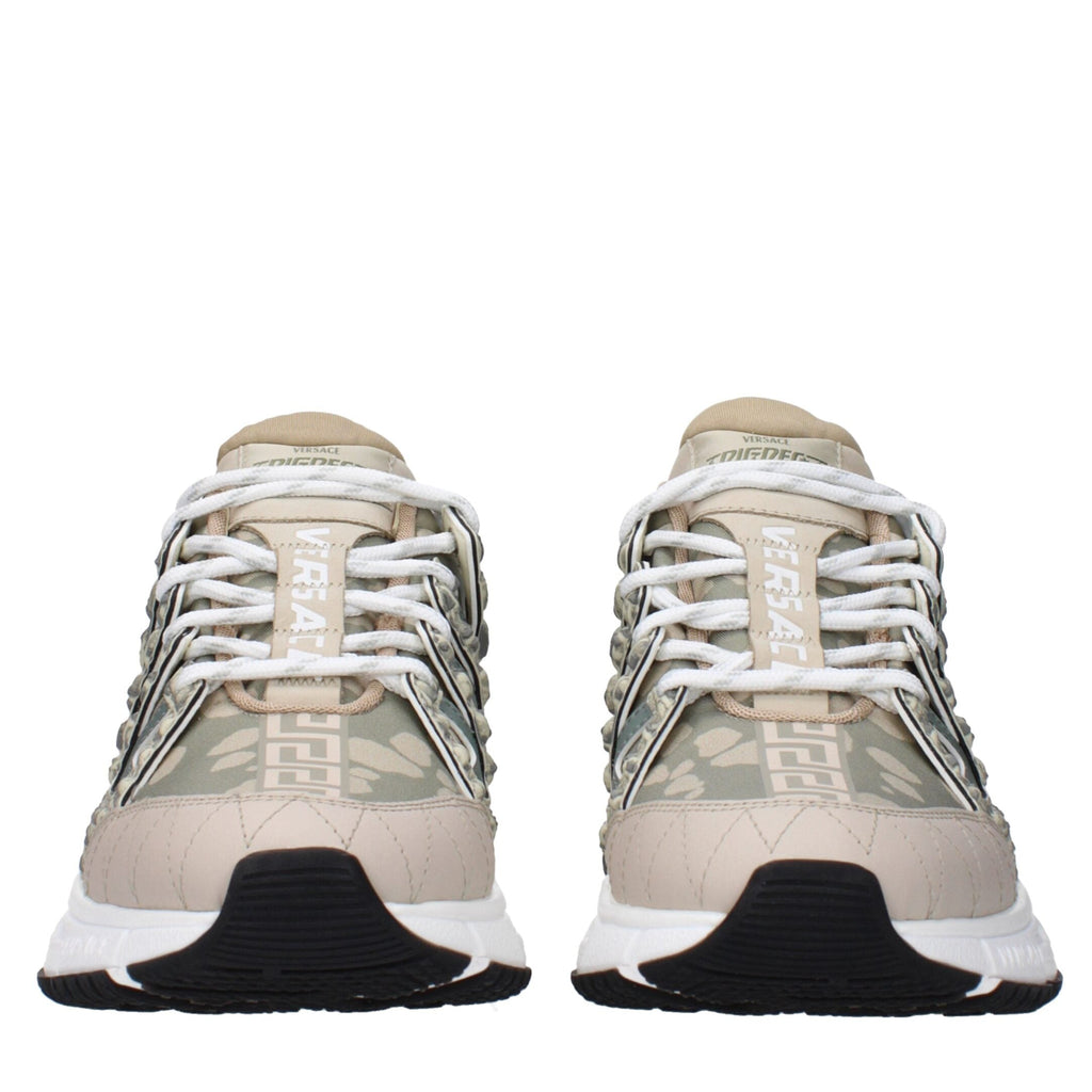Green Fabric Low Top Sneakers