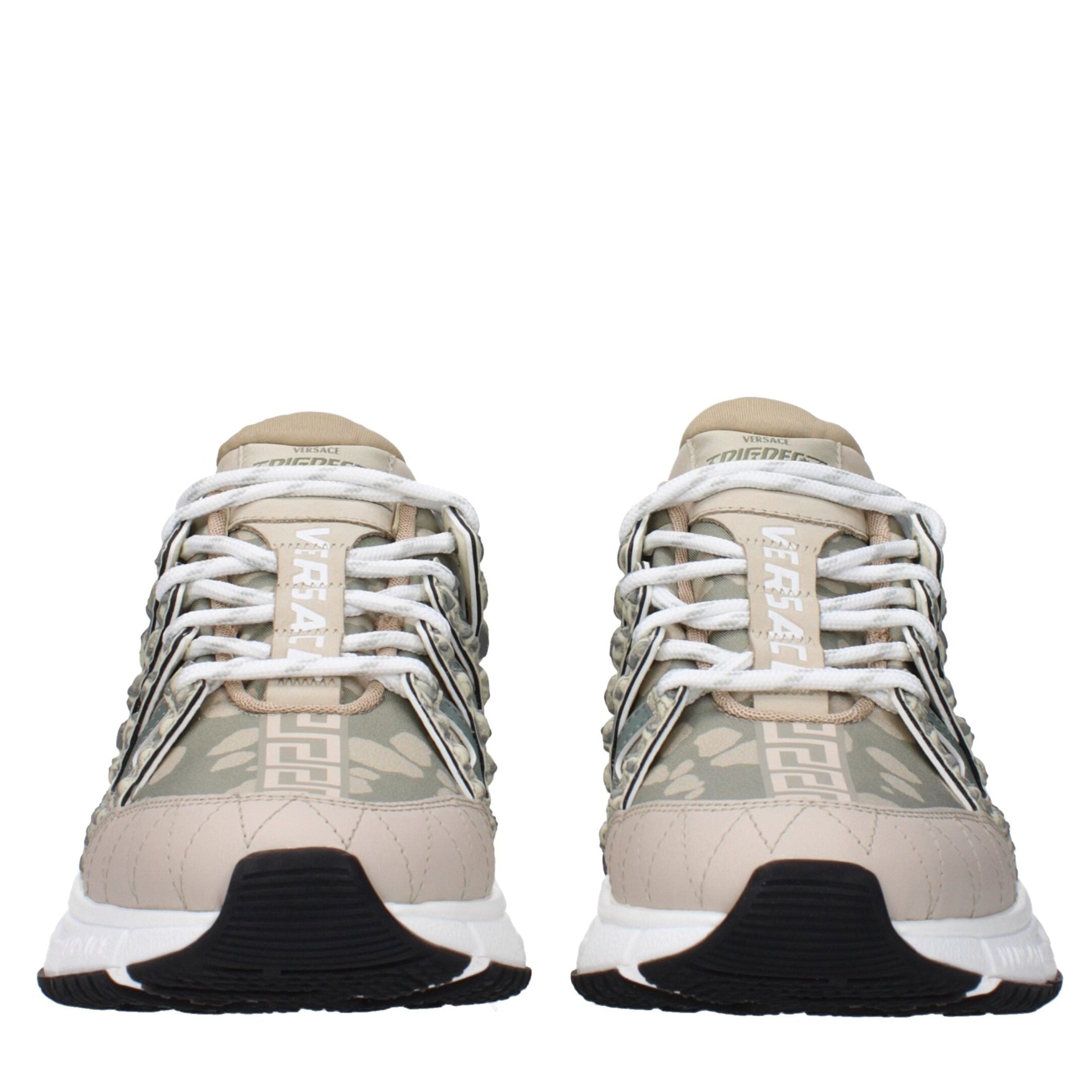 Green Fabric Low Top Sneakers