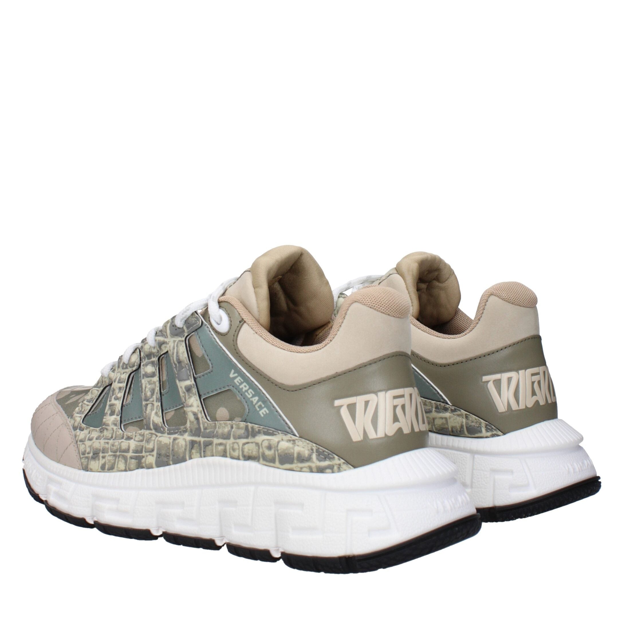 Green Fabric Low Top Sneakers