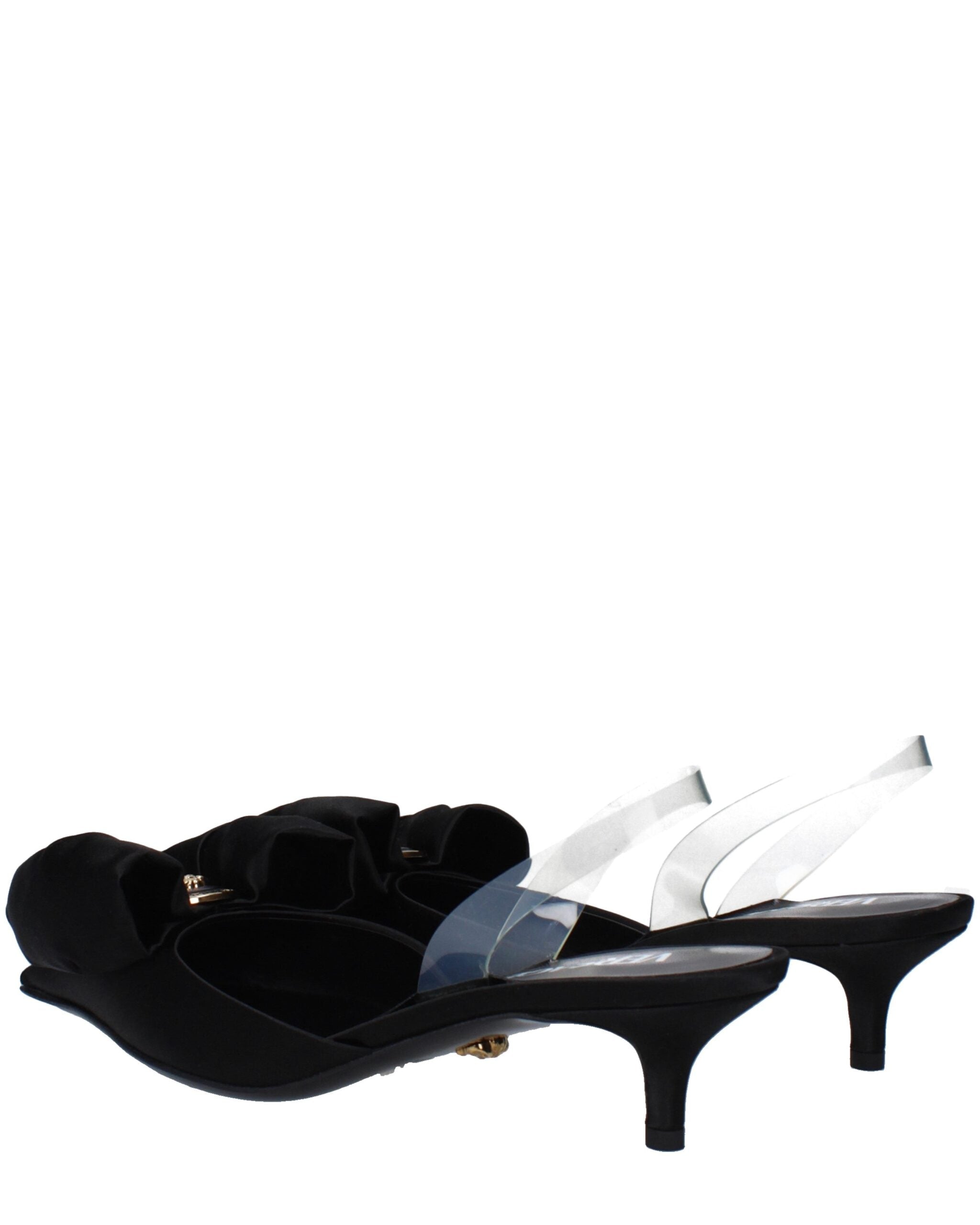 Black Satin Flat Sandals