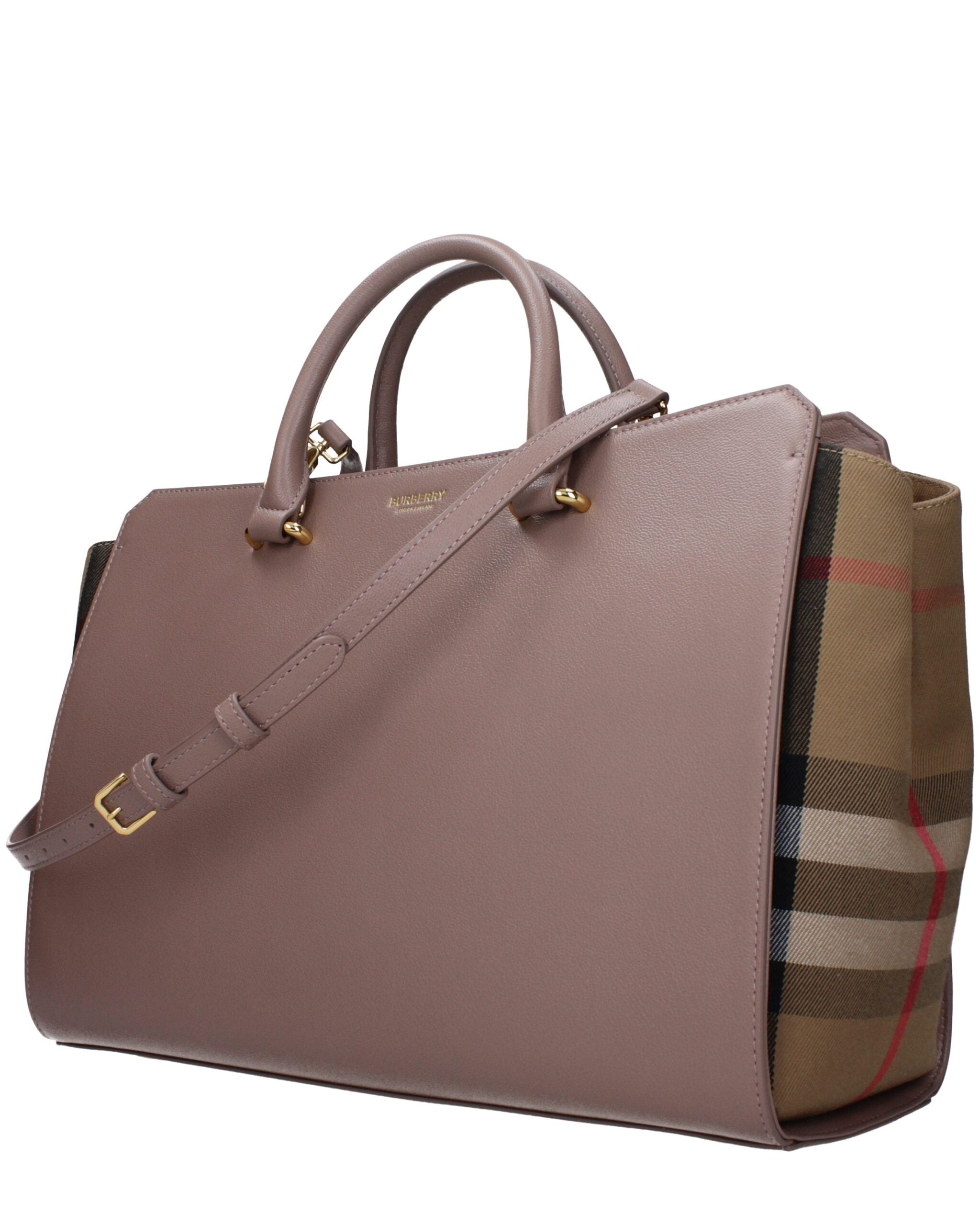 Gray Leather Handbag