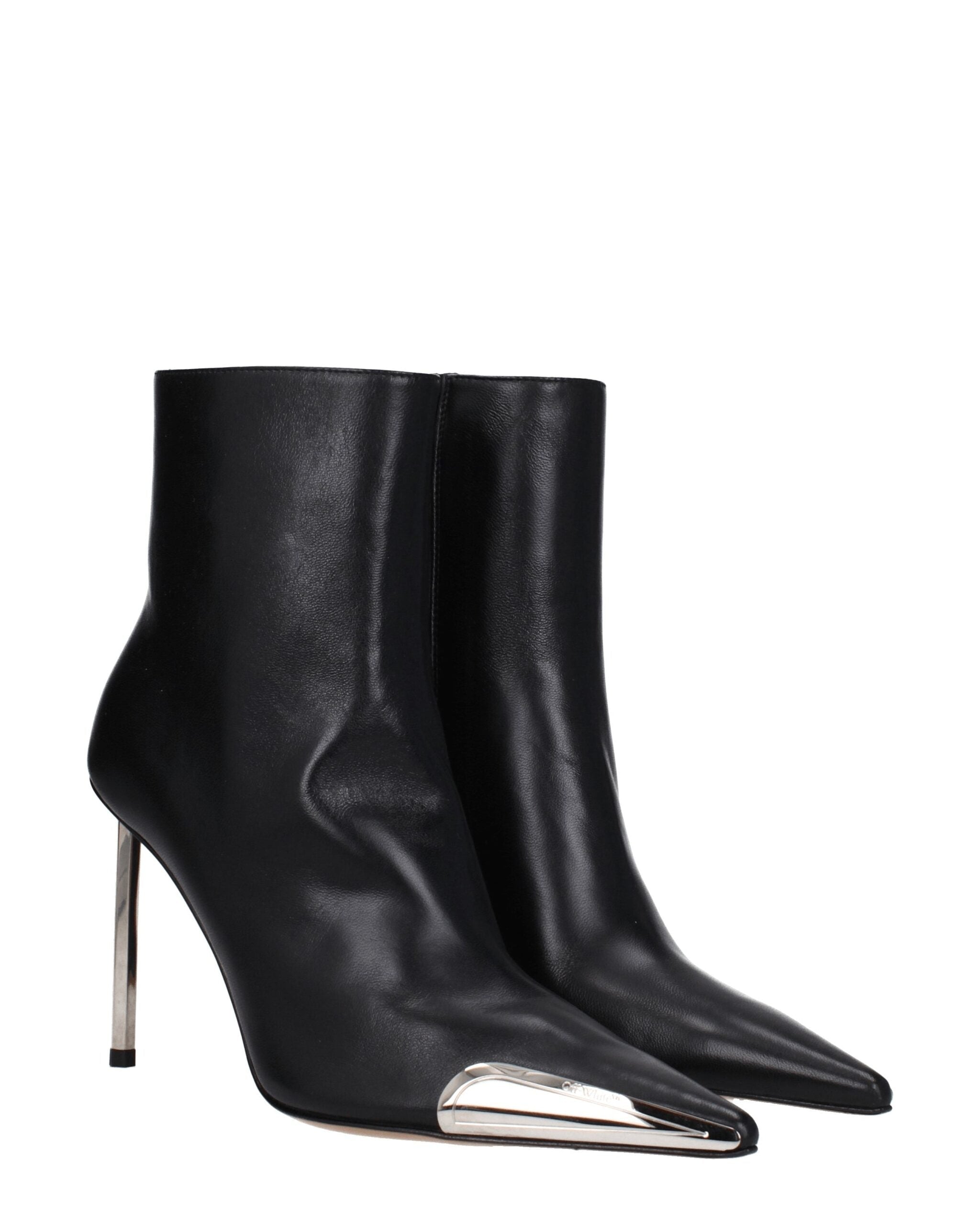 Black Leather Ankle Boots
