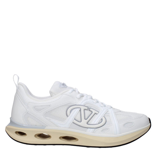 White Fabric Athletic Sneakers
