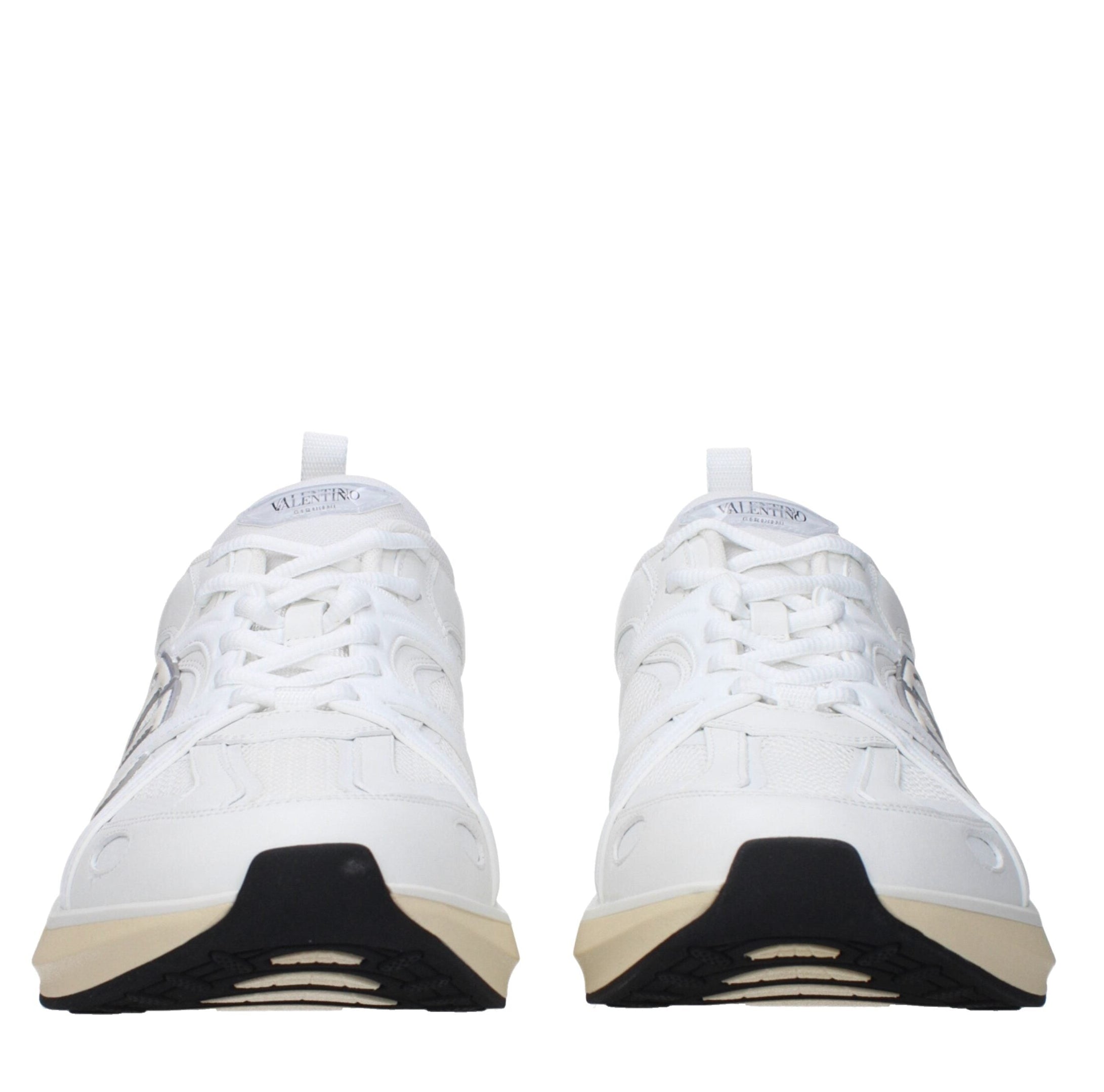 White Fabric Athletic Sneakers