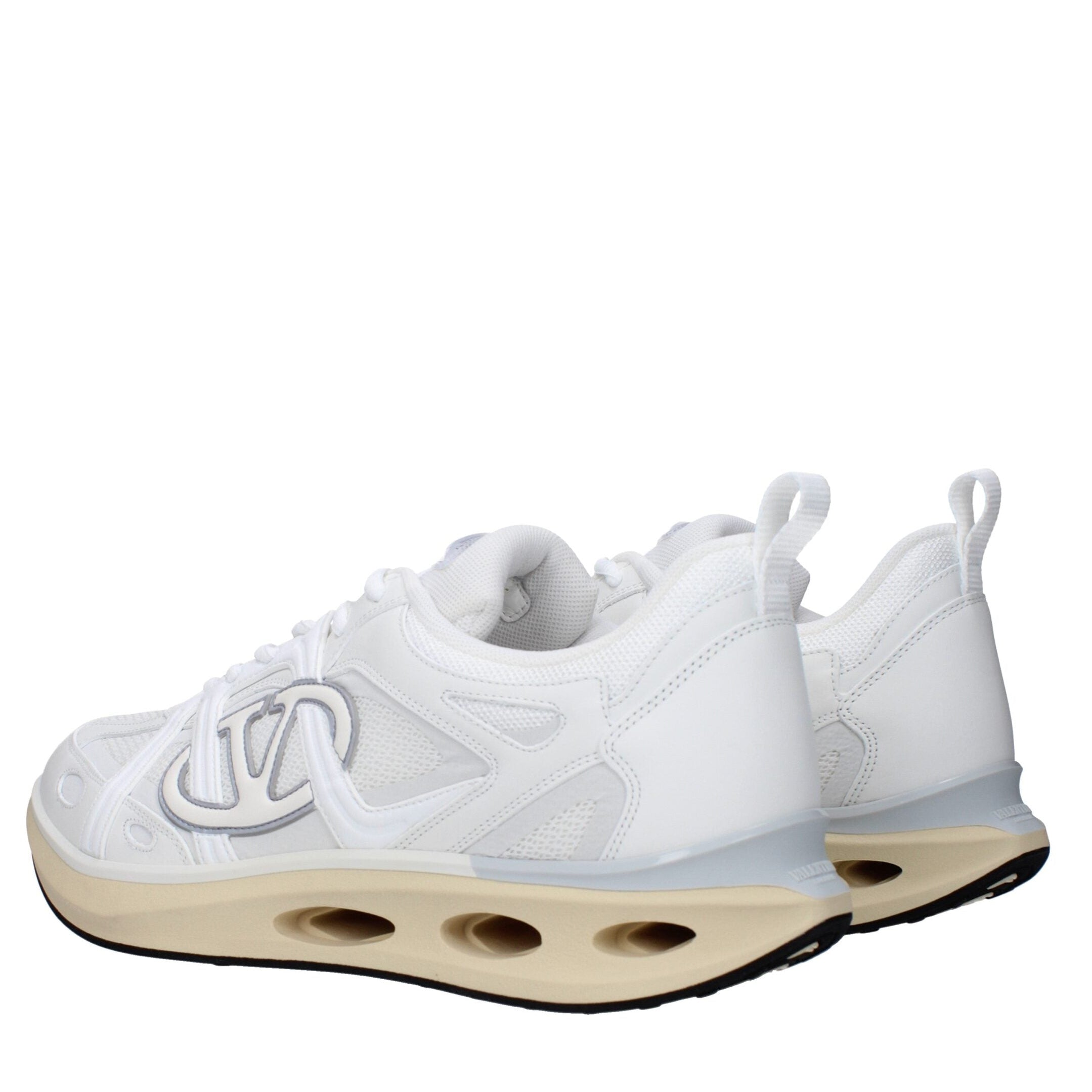 White Fabric Athletic Sneakers