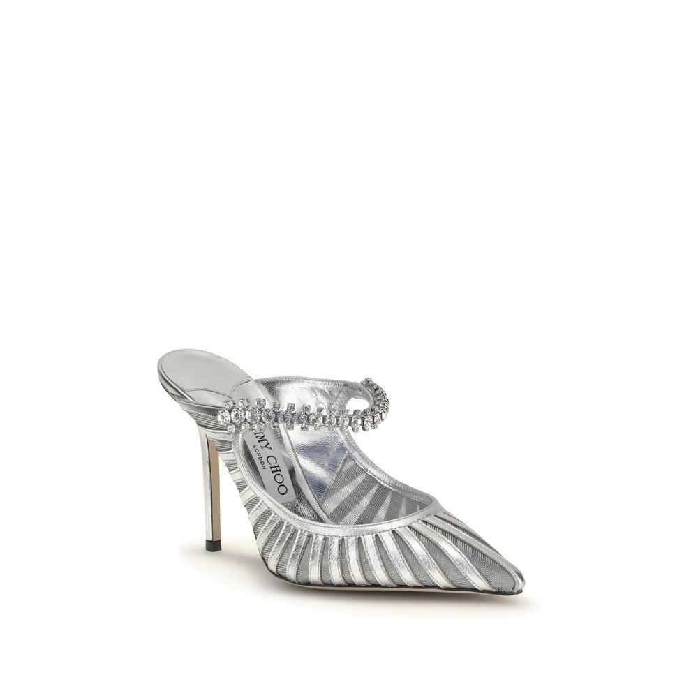 Silver Leather High Heel Pumps