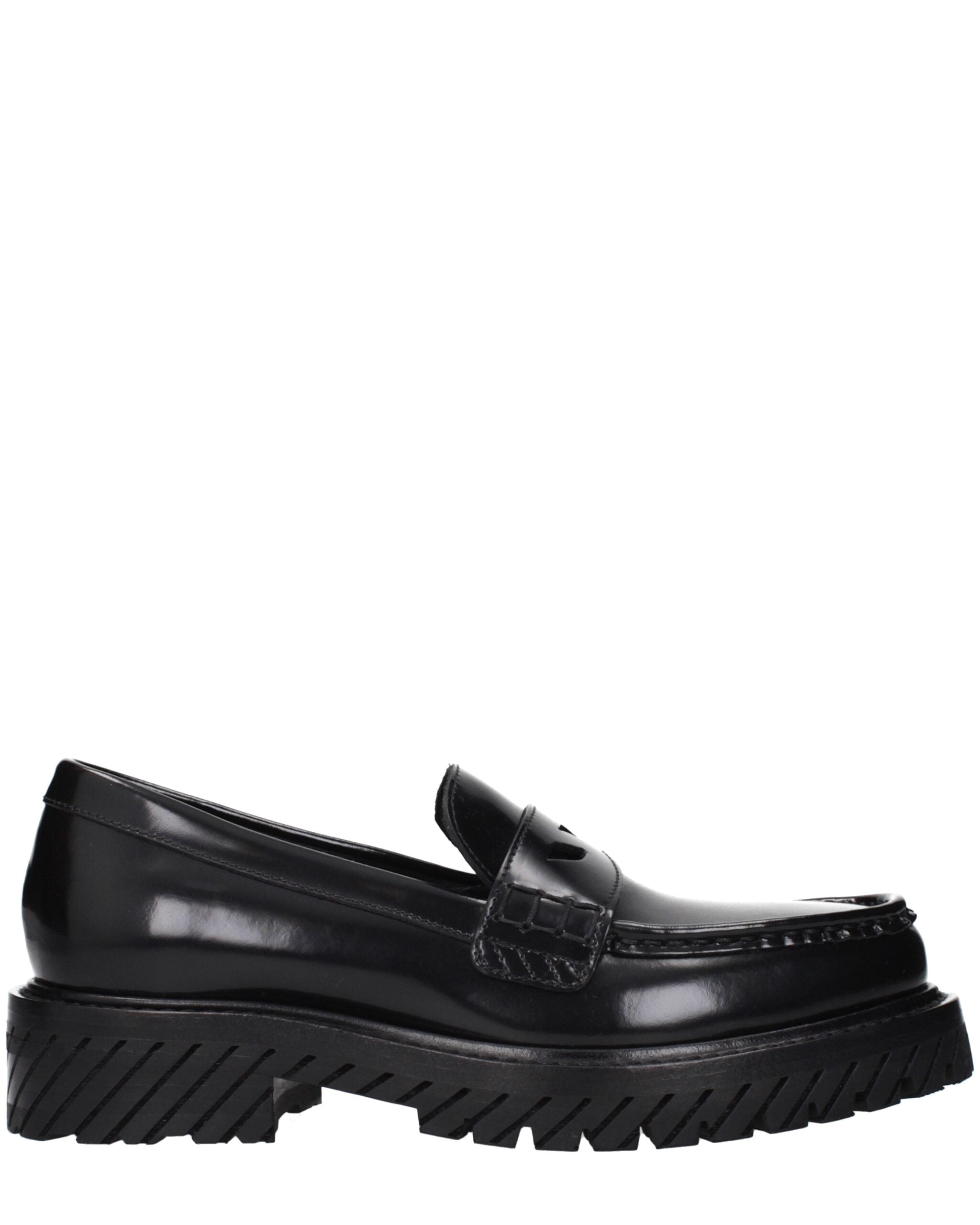Black Leather Slip-On Loafers