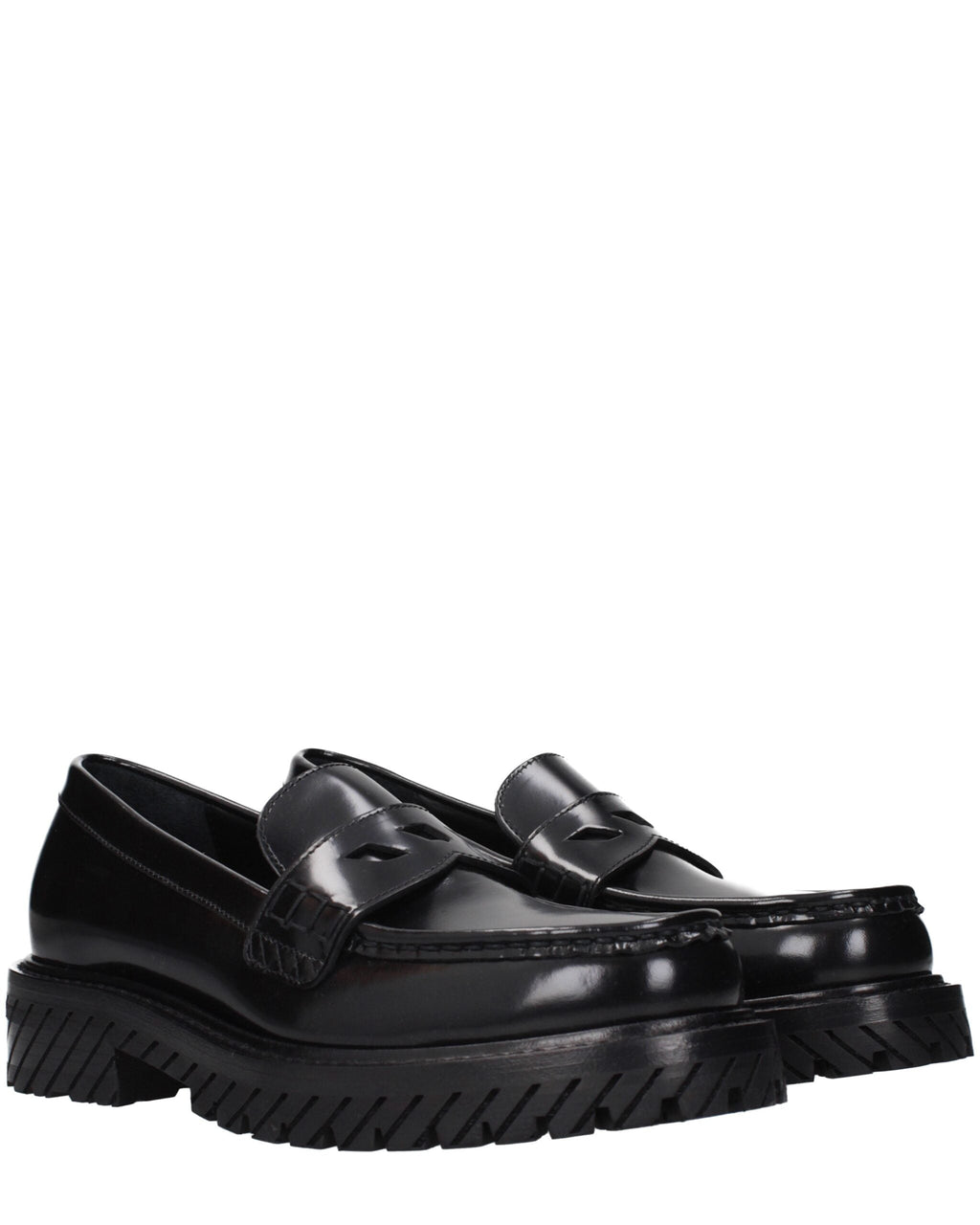 Black Leather Slip-On Loafers