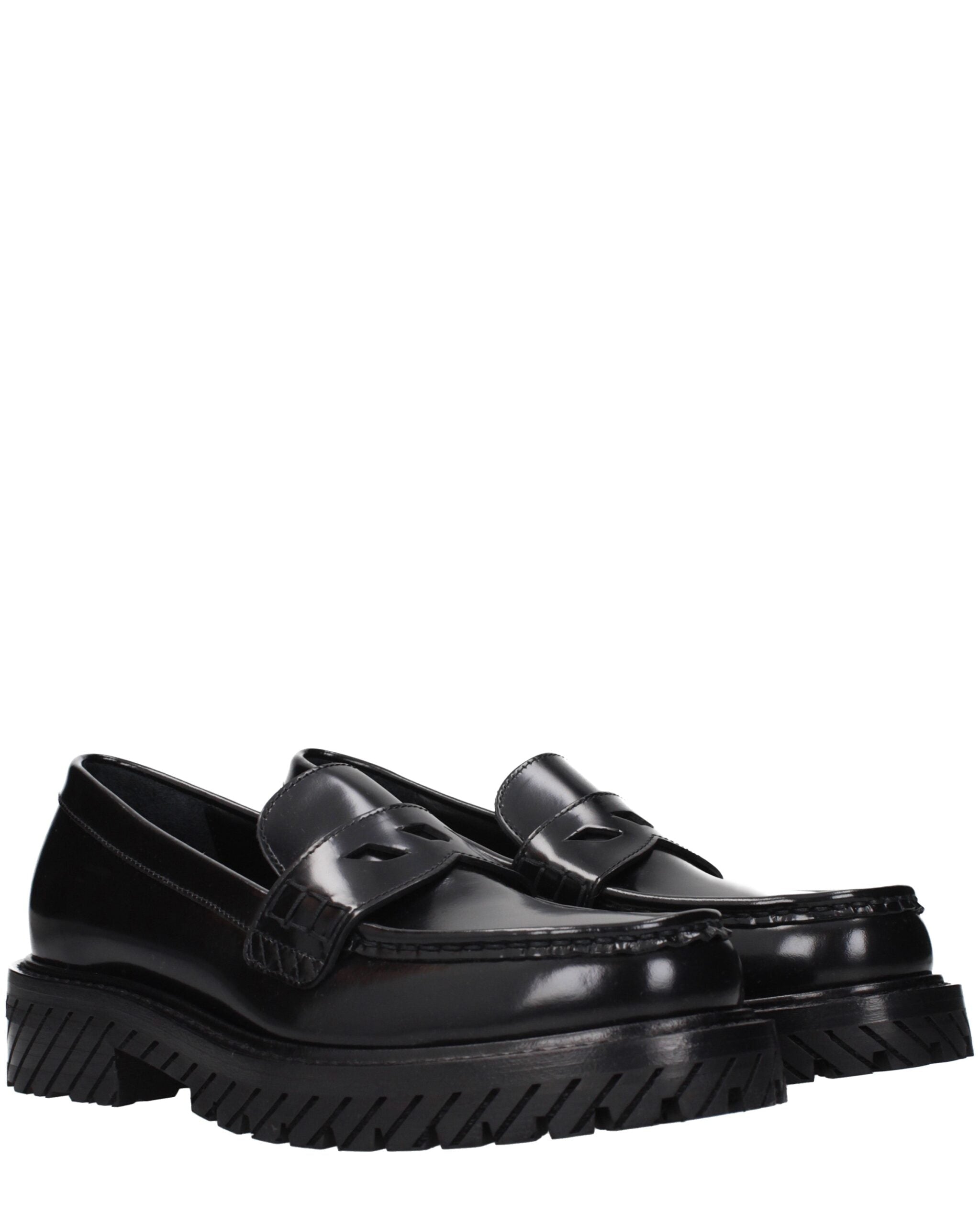Black Leather Slip-On Loafers