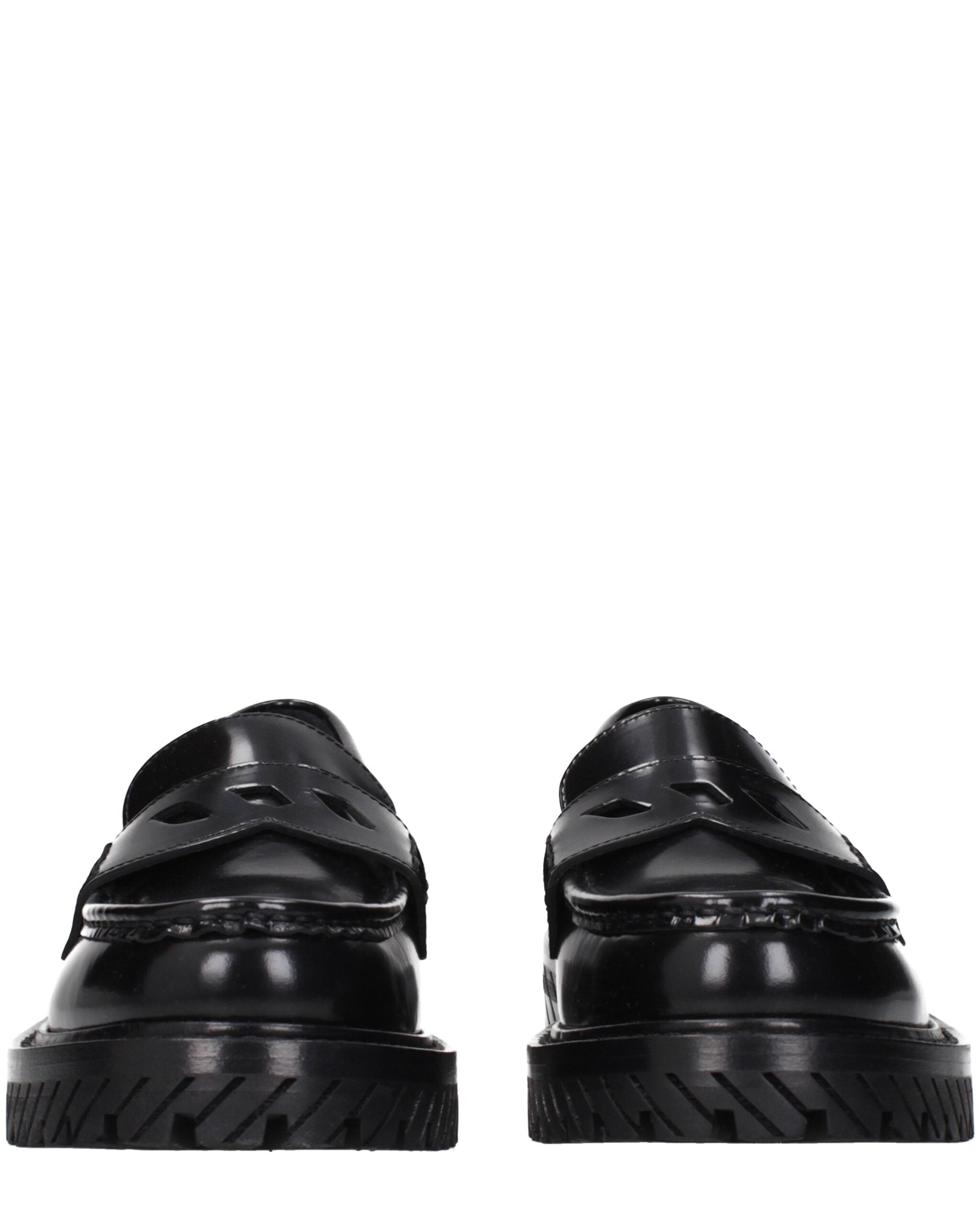 Black Leather Slip-On Loafers
