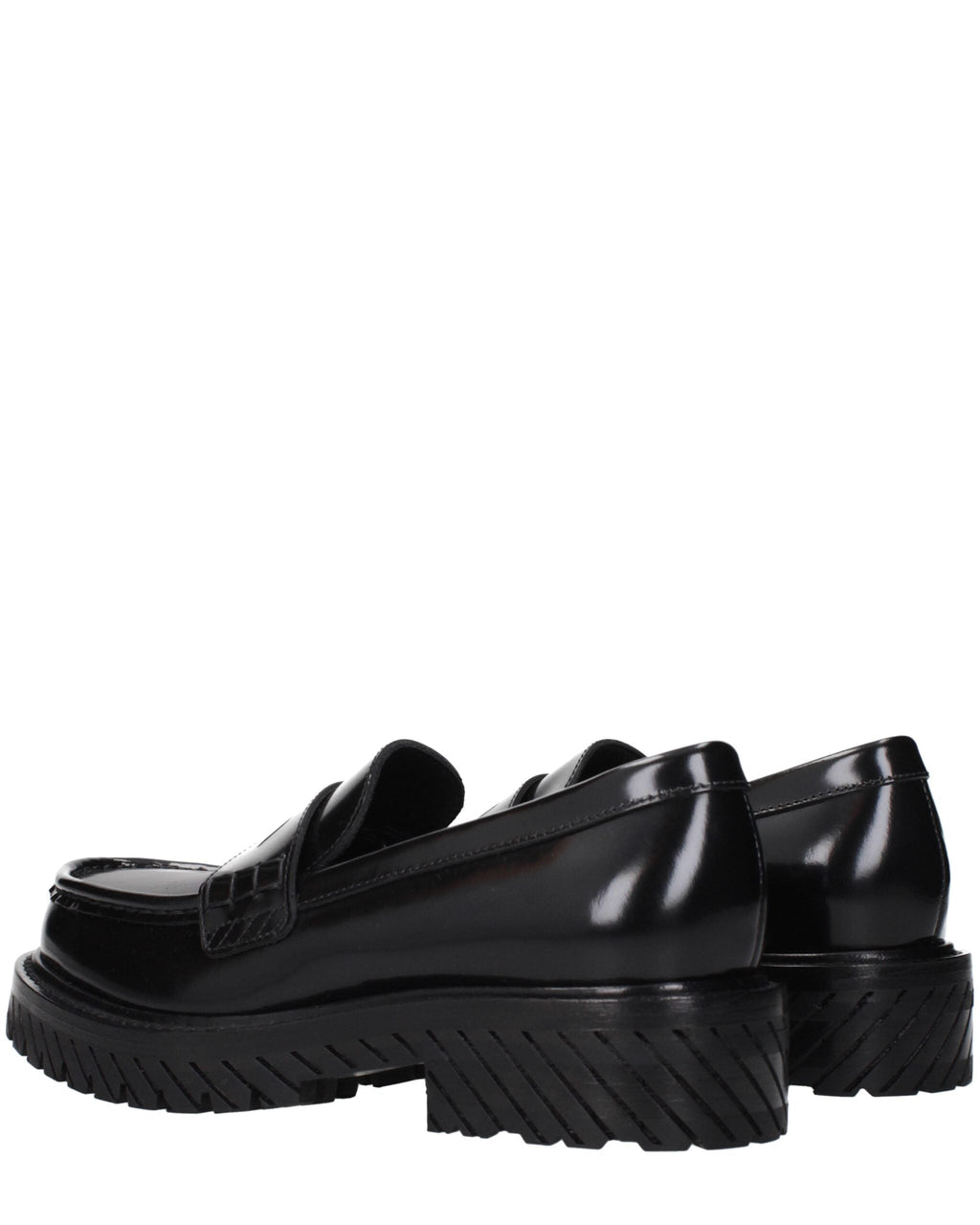 Black Leather Slip-On Loafers