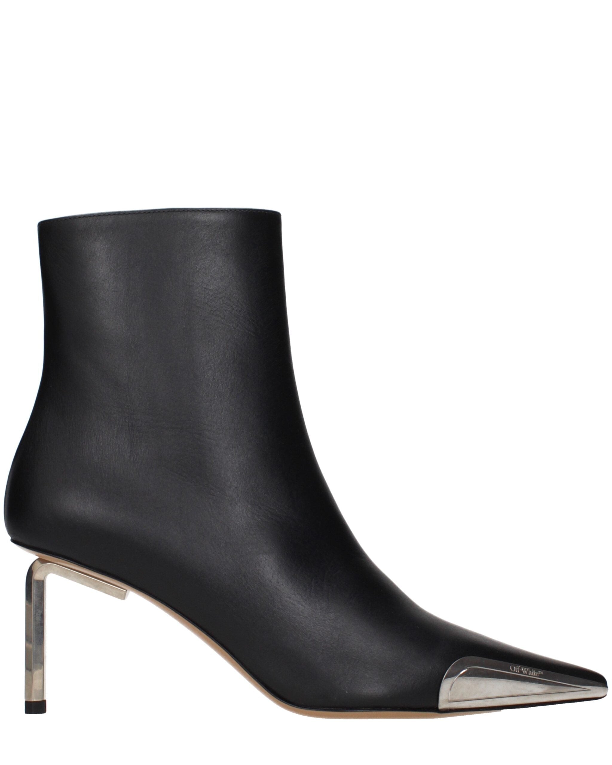 Black Leather Ankle Boots